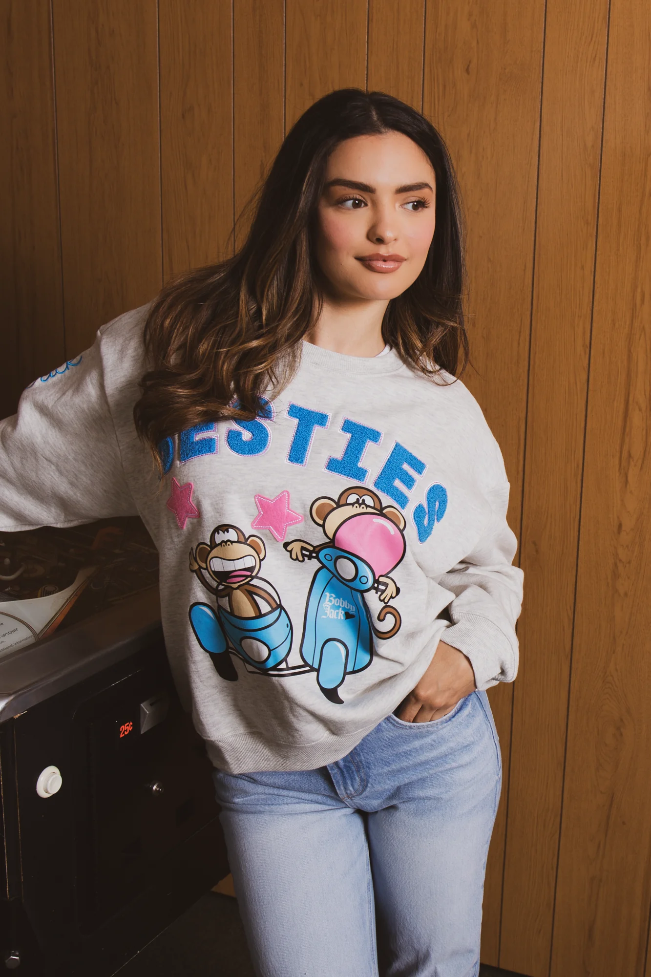 Besties - Bobby Jack Oversized Premium Sweatshirt - Heather Grey - Image 2