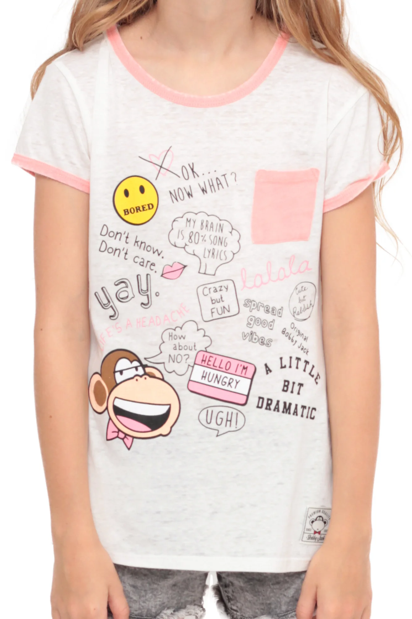 Crazy Words | Pocket Ringer Top - Ivory - Image 5