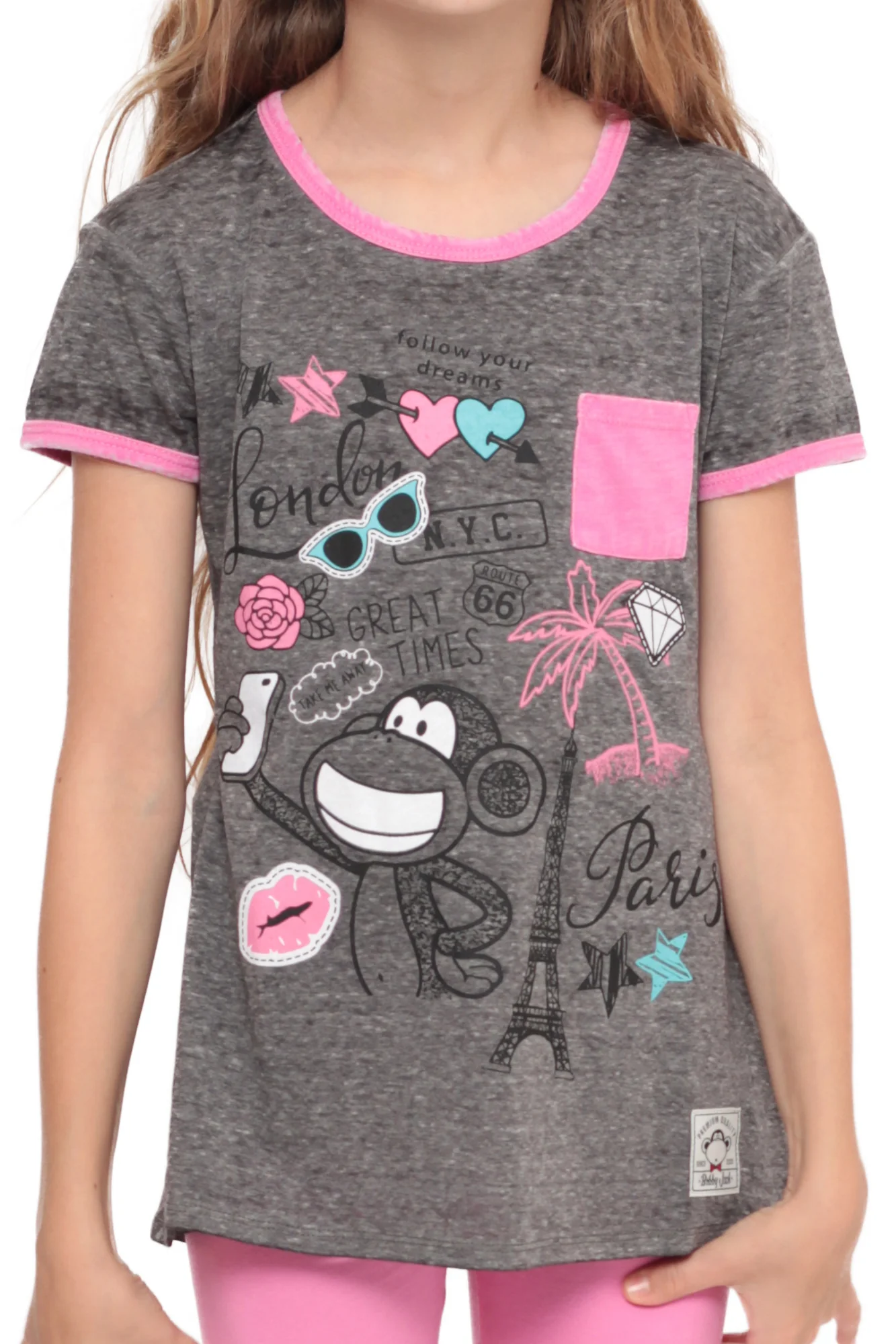 Jetsetter | Pocket Ringer Top - Charcoal - Image 2