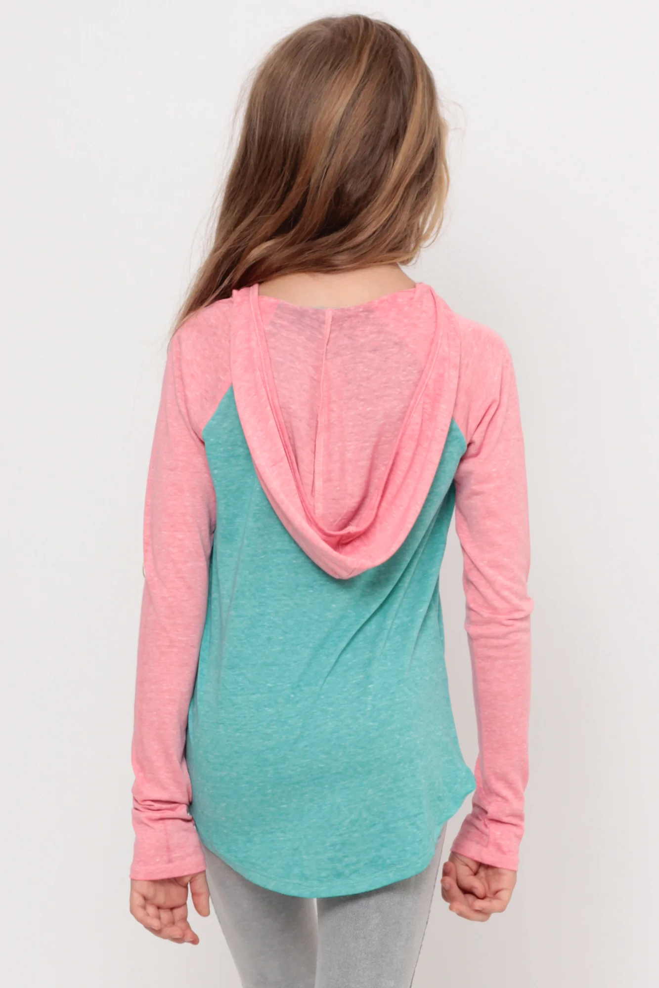 Make Today Awesome | Hooded Baseball Top - Aqua - Image 3