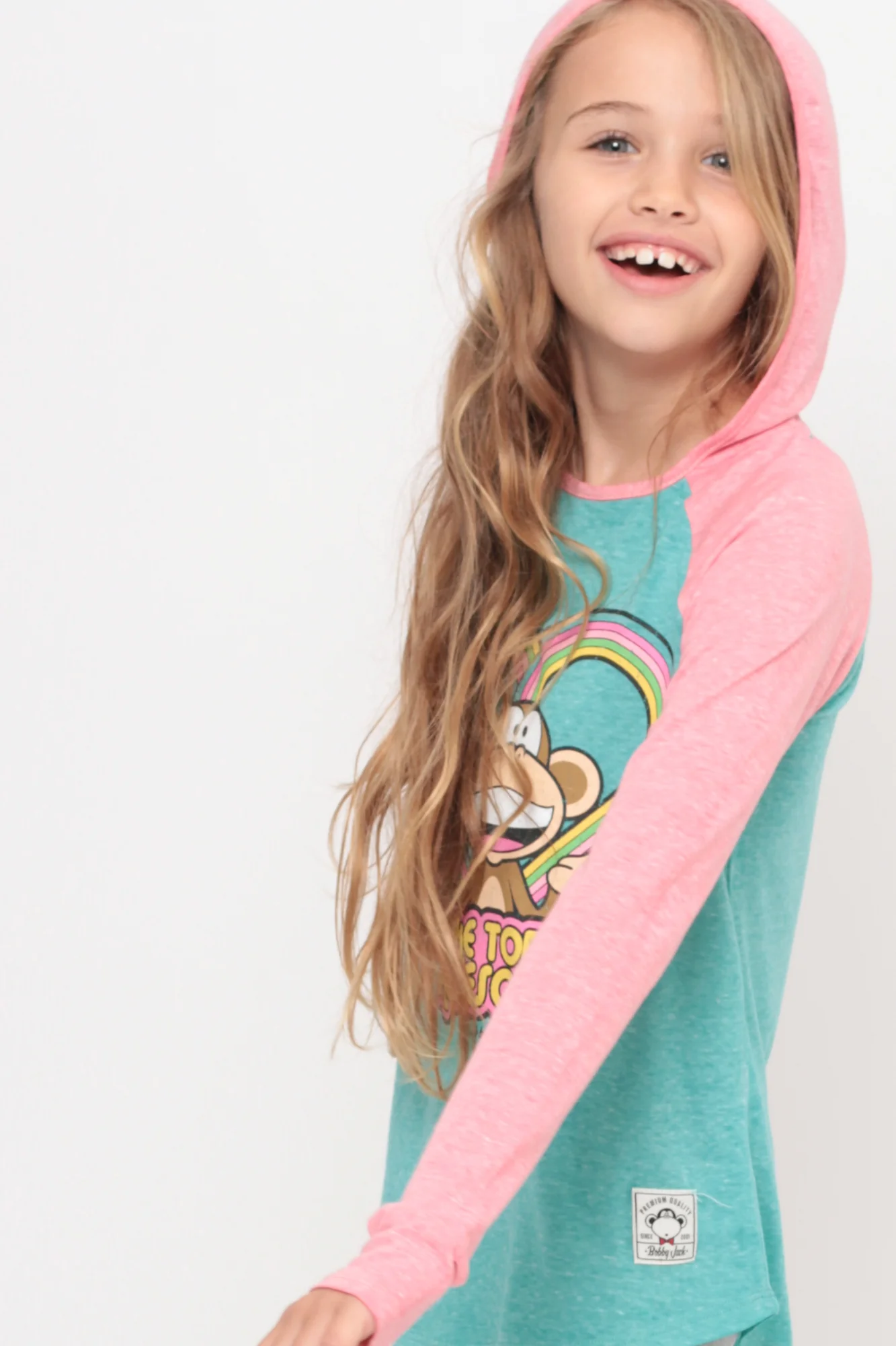 Make Today Awesome | Hooded Baseball Top - Aqua - Image 5