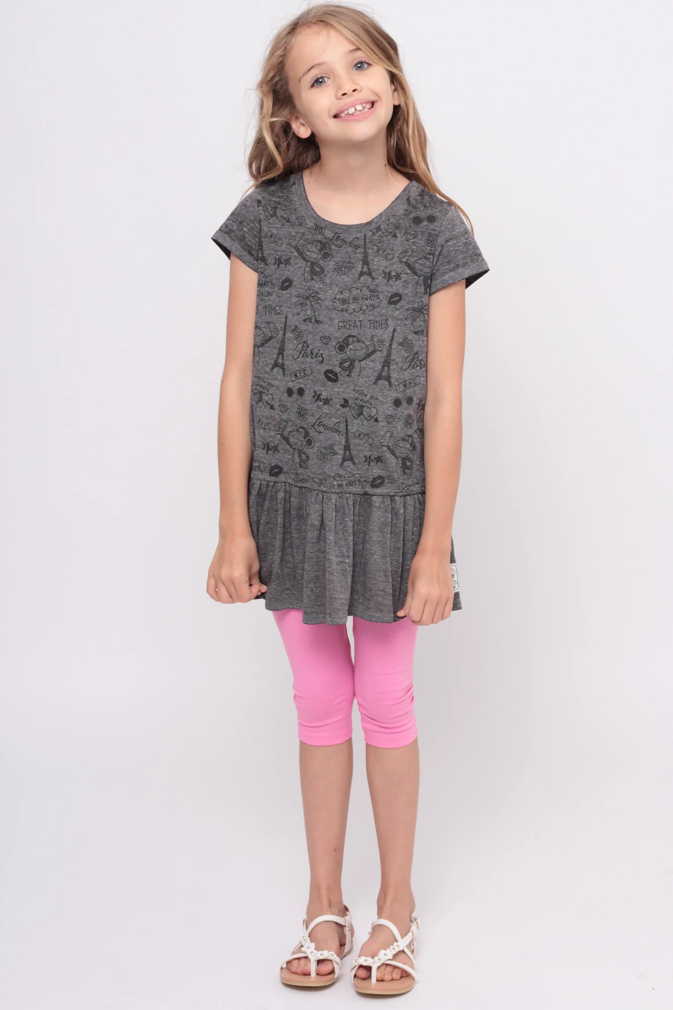 Been Around The World | Ruffle Bottom Top - Charcoal - Image 3