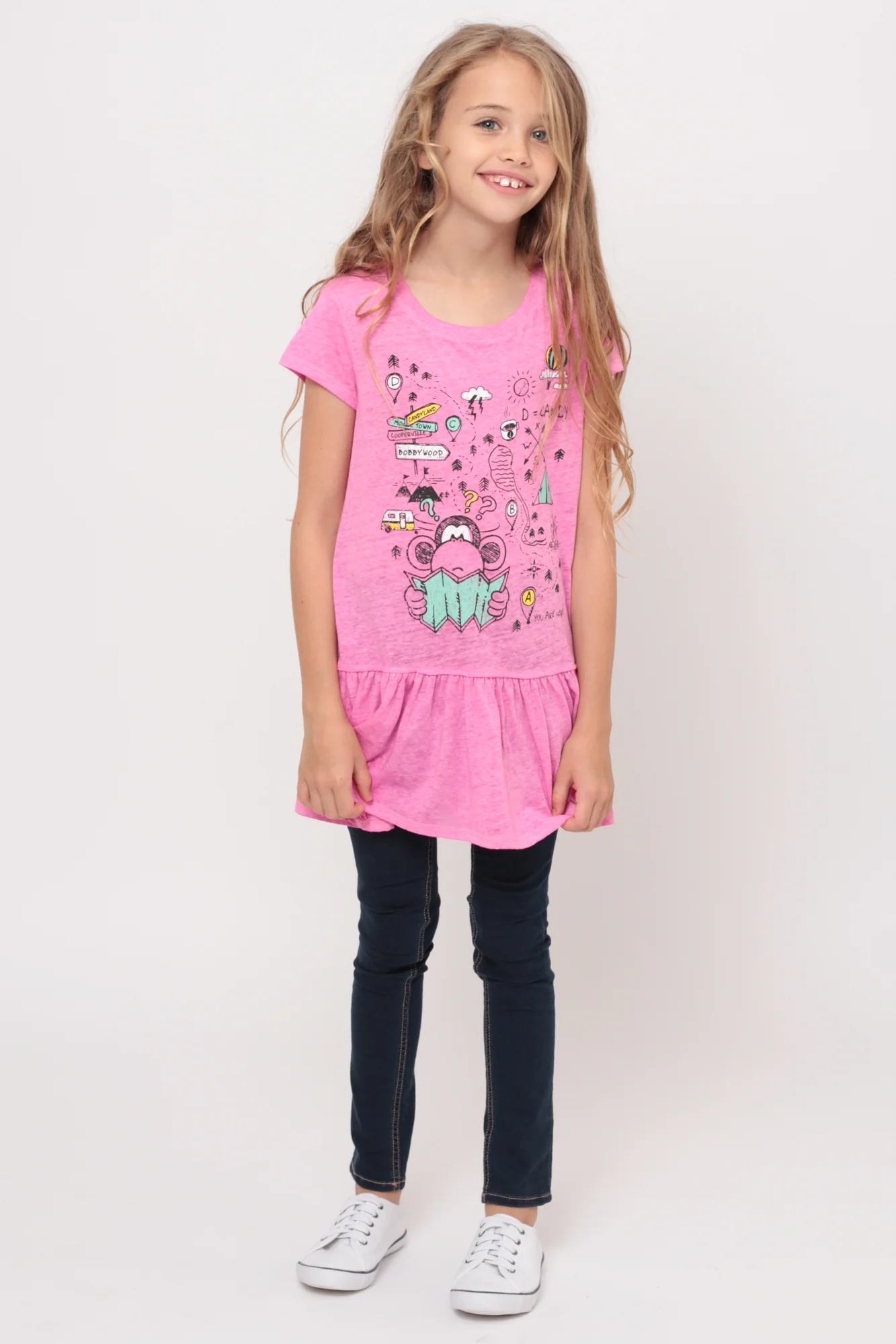 Bobby The Explorer | Ruffle Bottom Top - Pink - Image 3