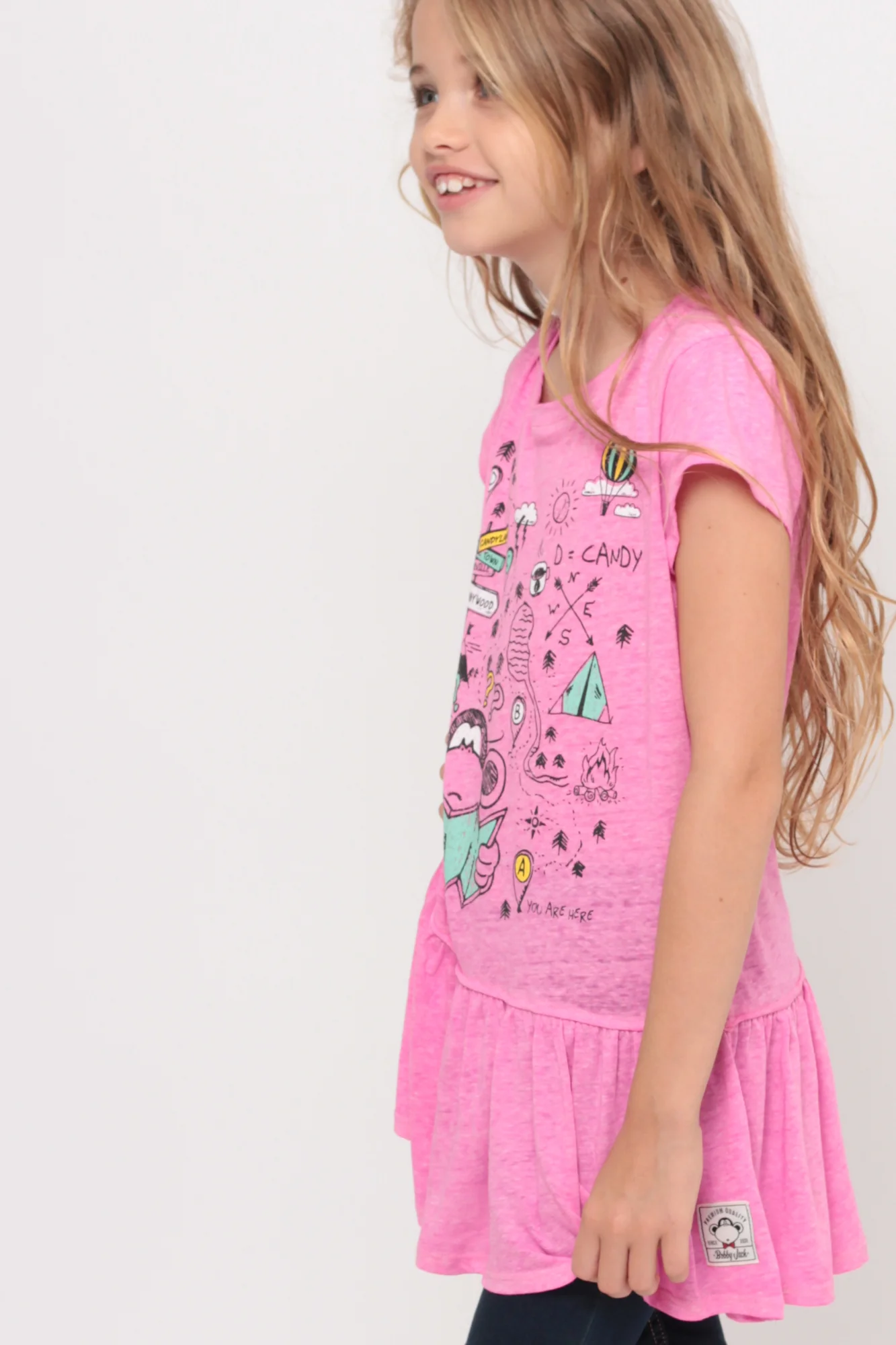 Bobby The Explorer | Ruffle Bottom Top - Pink - Image 4