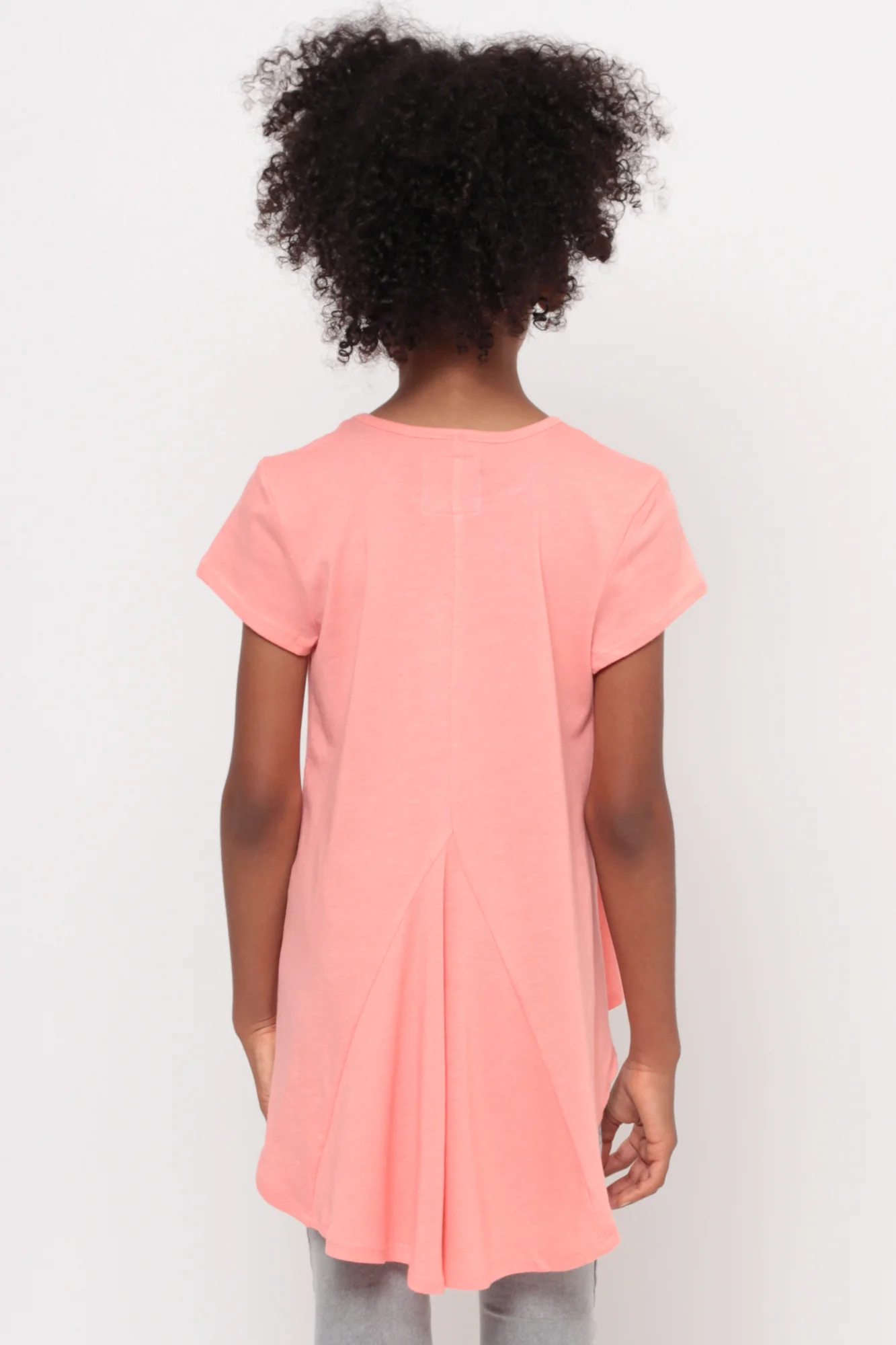 Not Your Average Monkey | Hi-Low Ruffle Back Top - Coral - Image 4