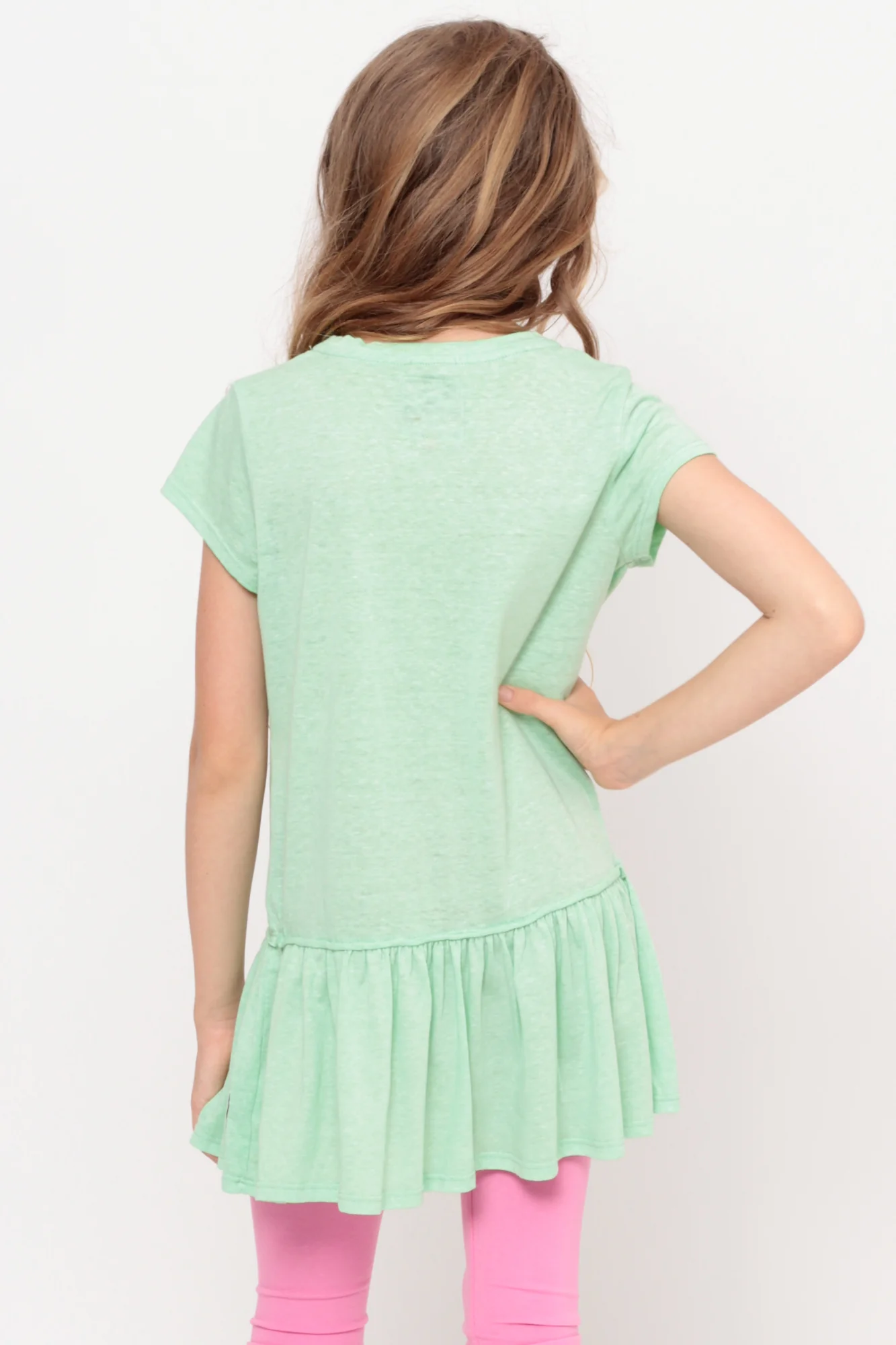 Sweet And Fun | Ruffle Bottom Top - Mint - Image 3