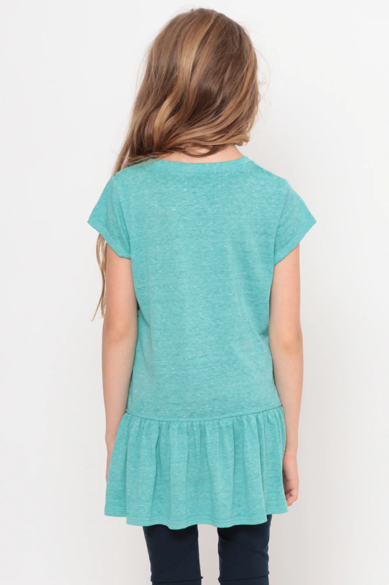 Total Attitude | Ruffle Bottom Top - Aqua - Image 3