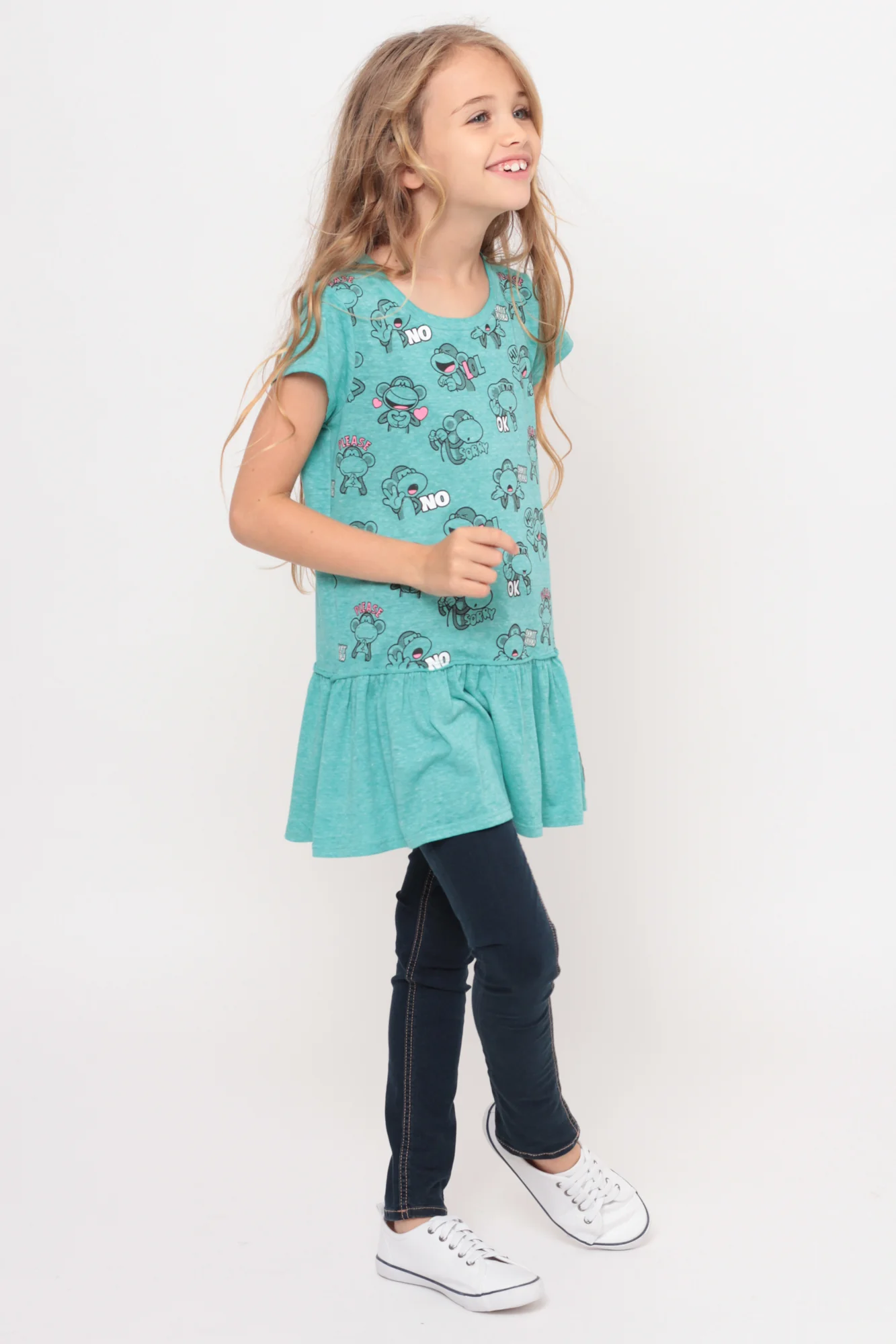 Total Attitude | Ruffle Bottom Top - Aqua - Image 4