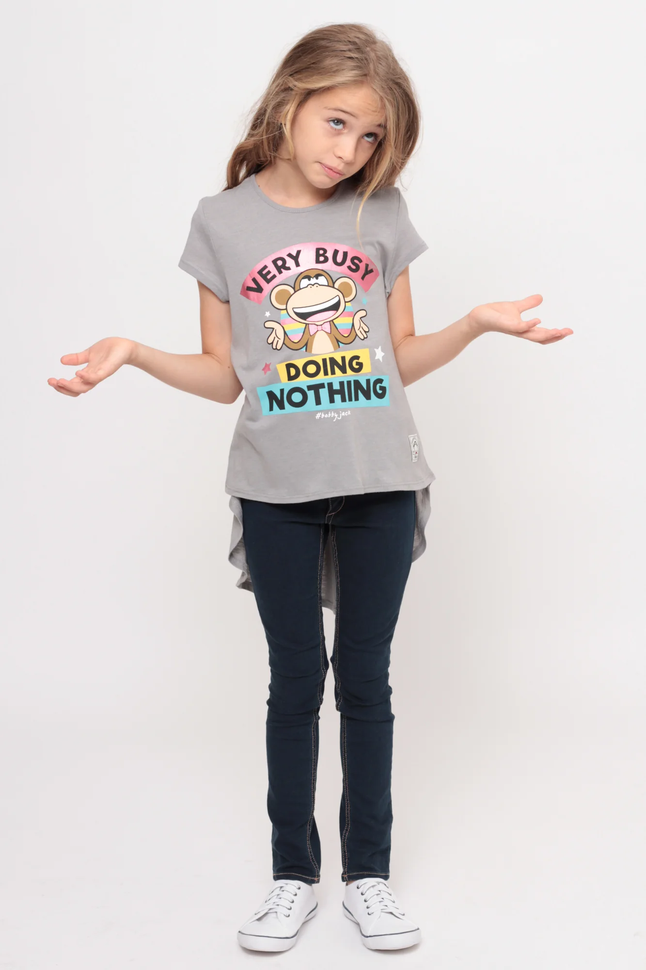 Very Busy Doing Nothing | Hi-Low Ruffle Back Top - Gray - Image 4