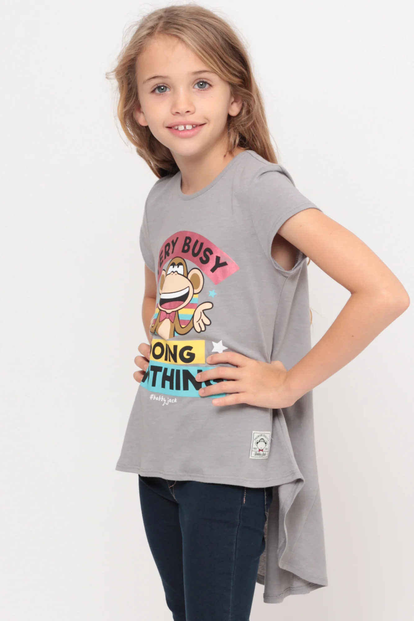 Very Busy Doing Nothing | Hi-Low Ruffle Back Top - Gray - Image 5