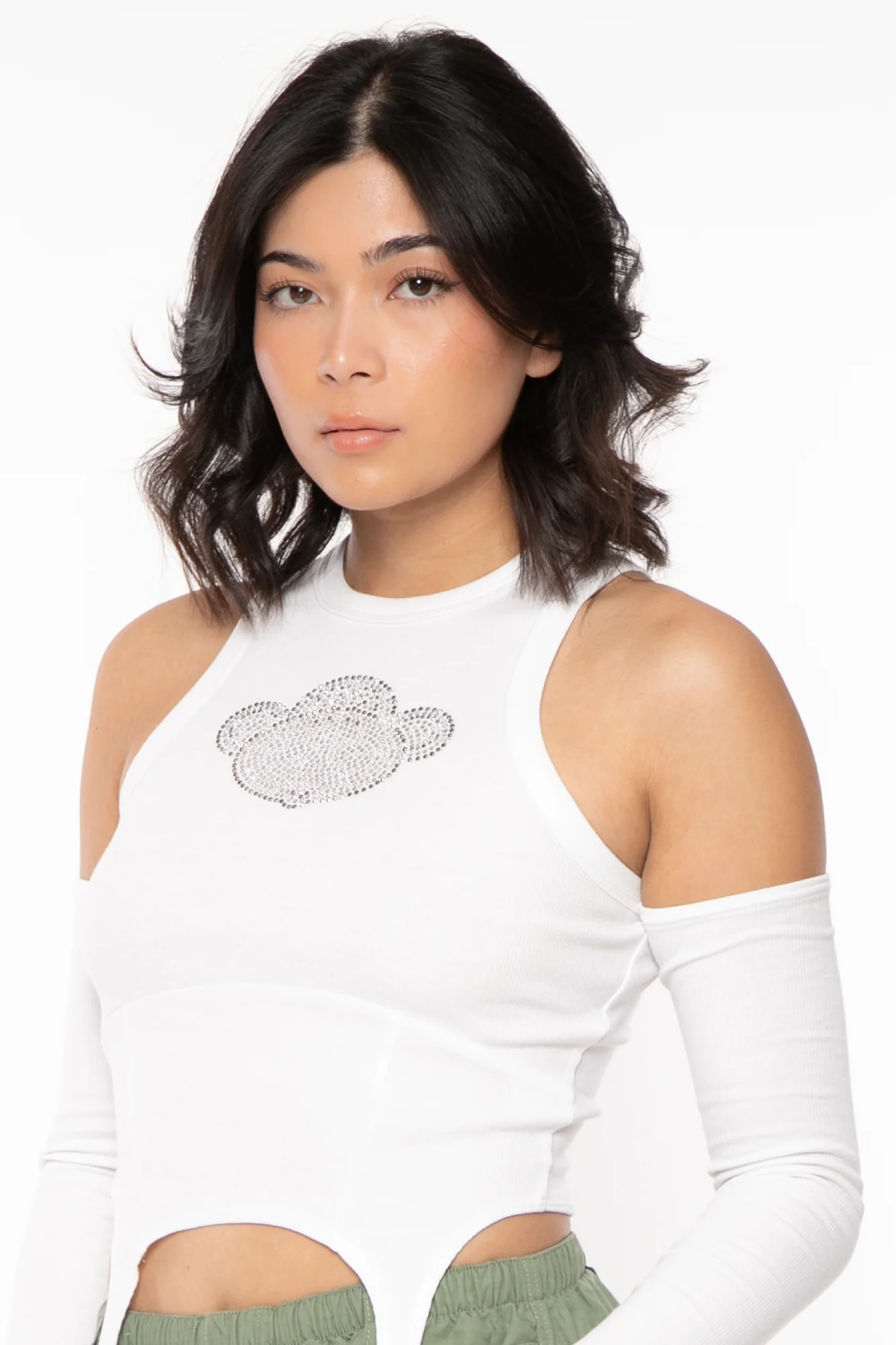 Bobby Rhinestone Head - Bobby Jack Alicia Top - White - Image 4