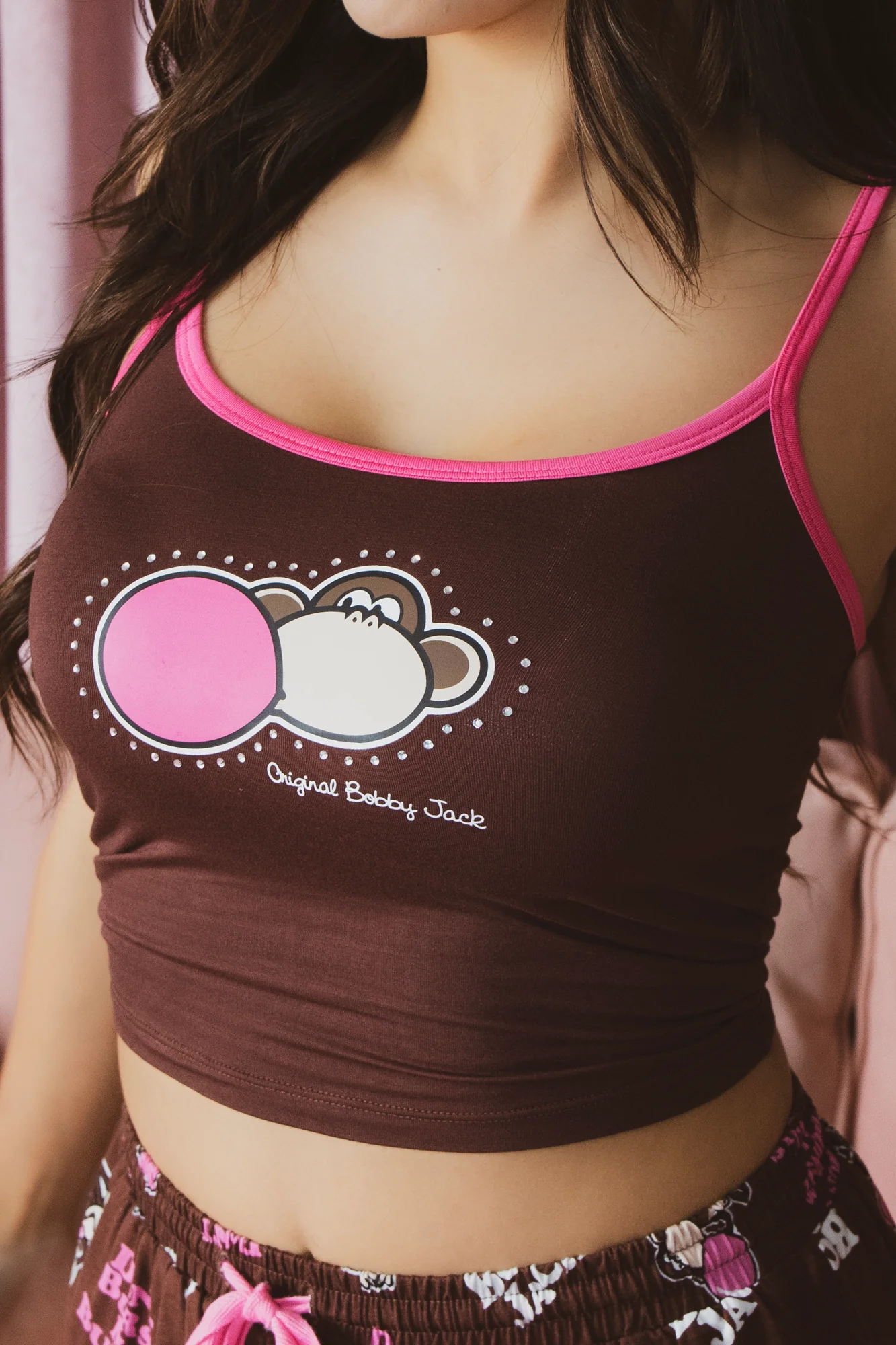 Don't Burst - Bobby Jack Cami & Shorts Set - Brown - Image 3