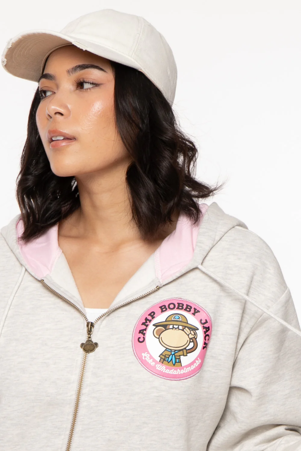 Camp - Bobby Jack Oversized Premium Zip Hoodie - Heather Grey - Image 10