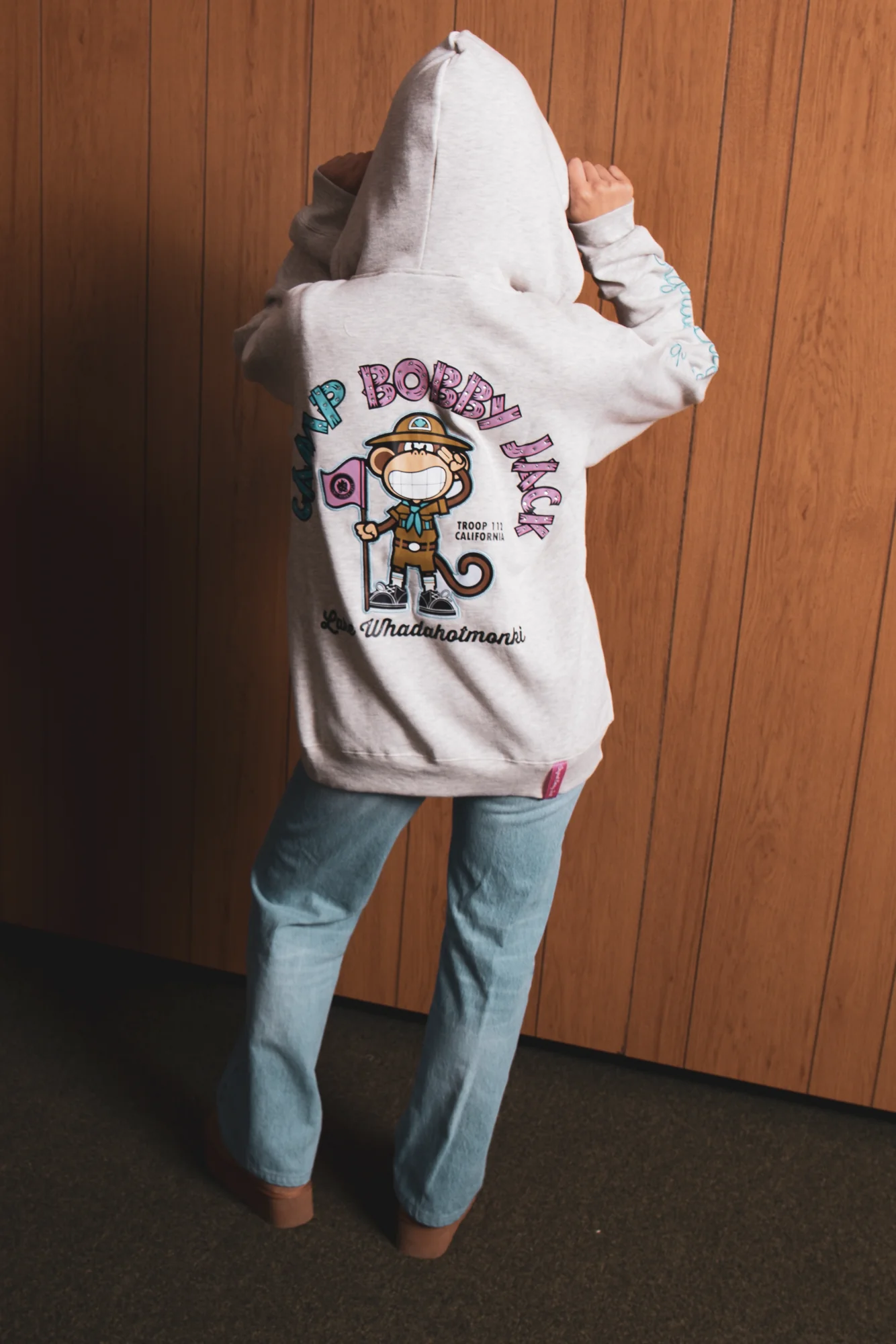 Camp - Bobby Jack Oversized Premium Zip Hoodie - Heather Grey - Image 5