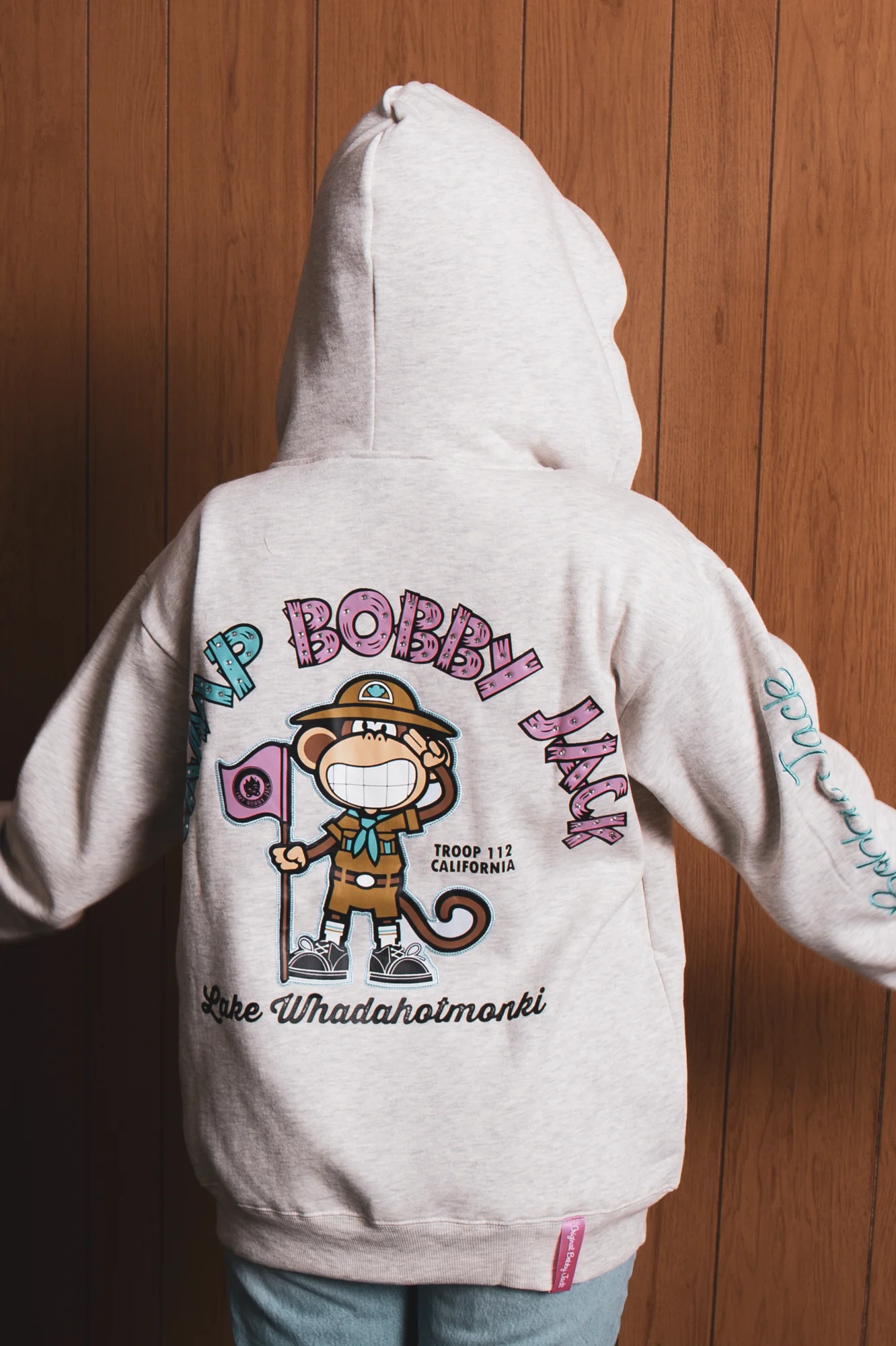 Camp - Bobby Jack Oversized Premium Zip Hoodie - Heather Grey - Image 6