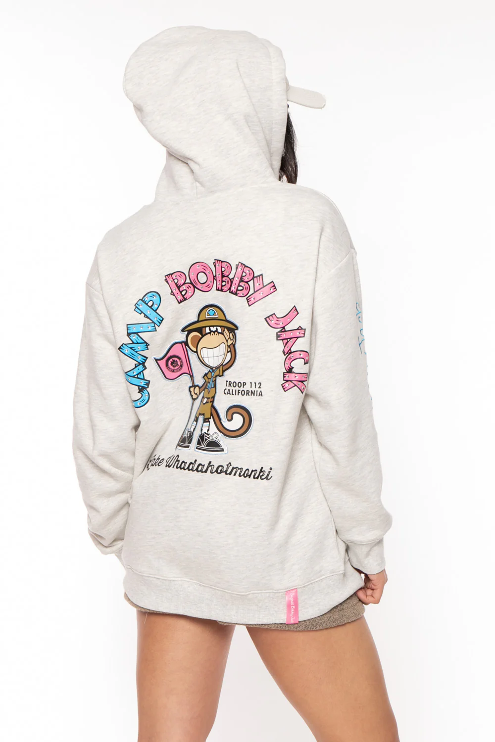 Camp - Bobby Jack Oversized Premium Zip Hoodie - Heather Grey - Image 9