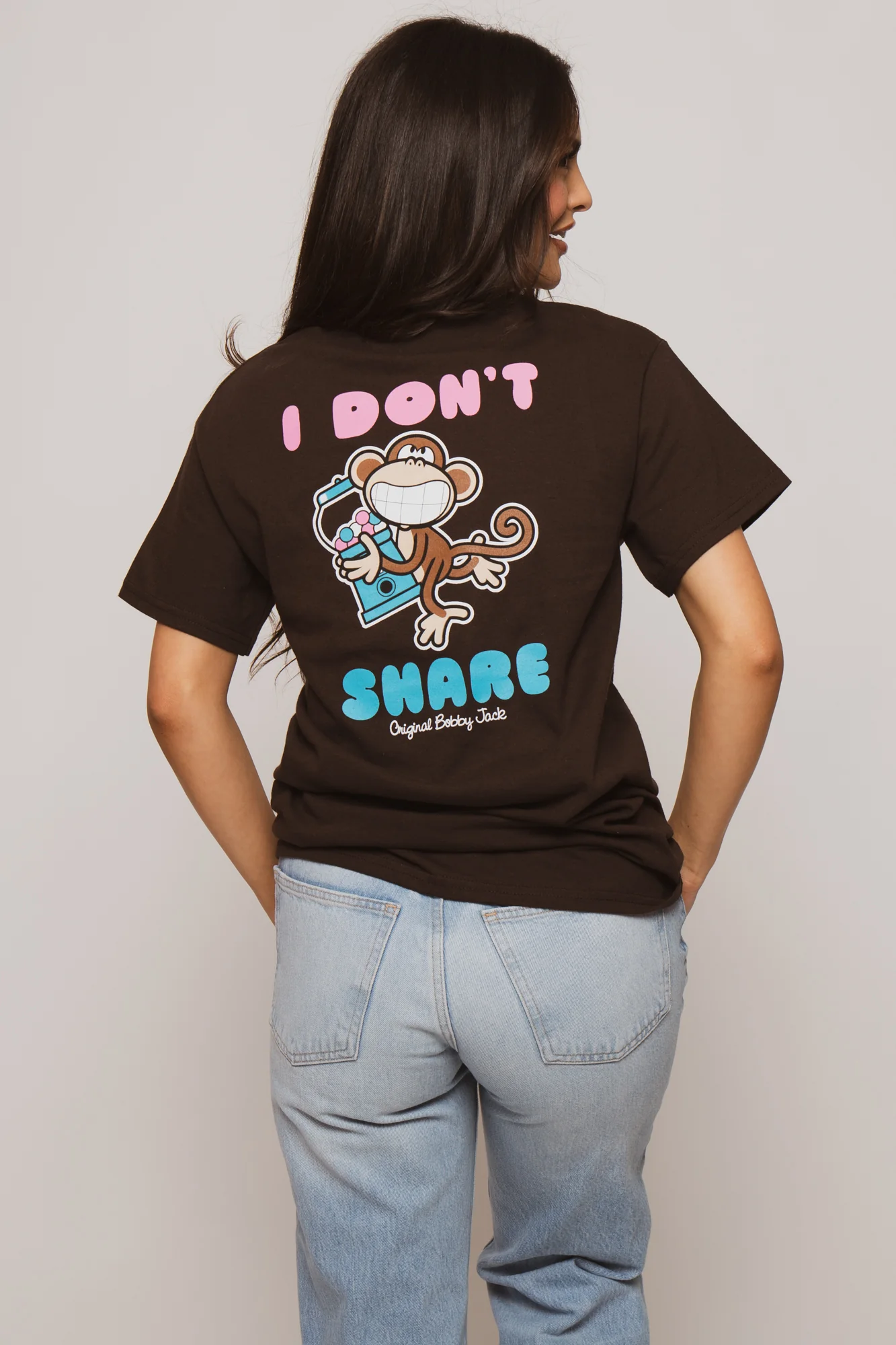 Candy Shop - Bobby Jack Boyfriend Rhinestone T-Shirt -Brown - Image 11