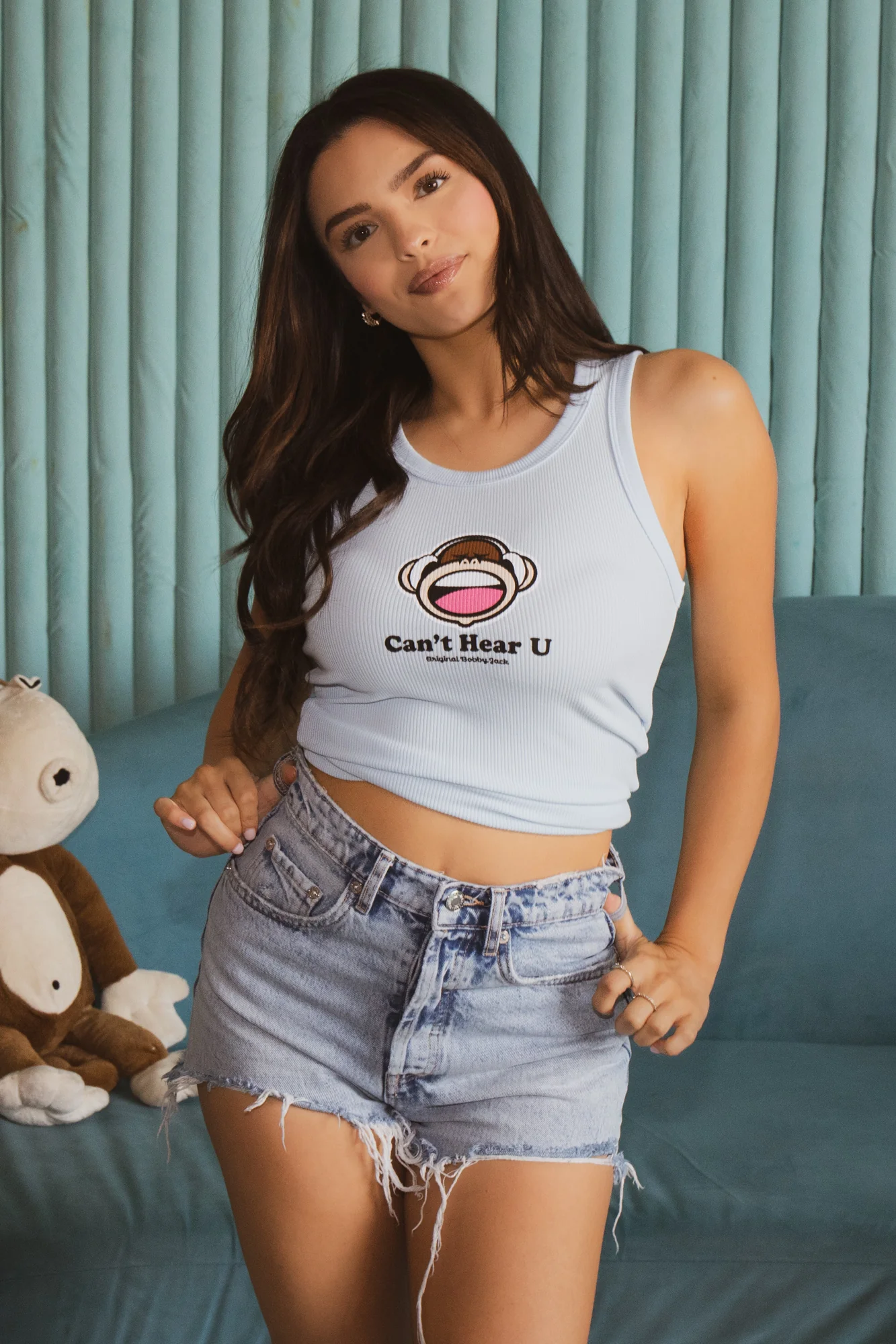 Can't Hear U- Bobby Jack Tank Top - Blue - Image 3