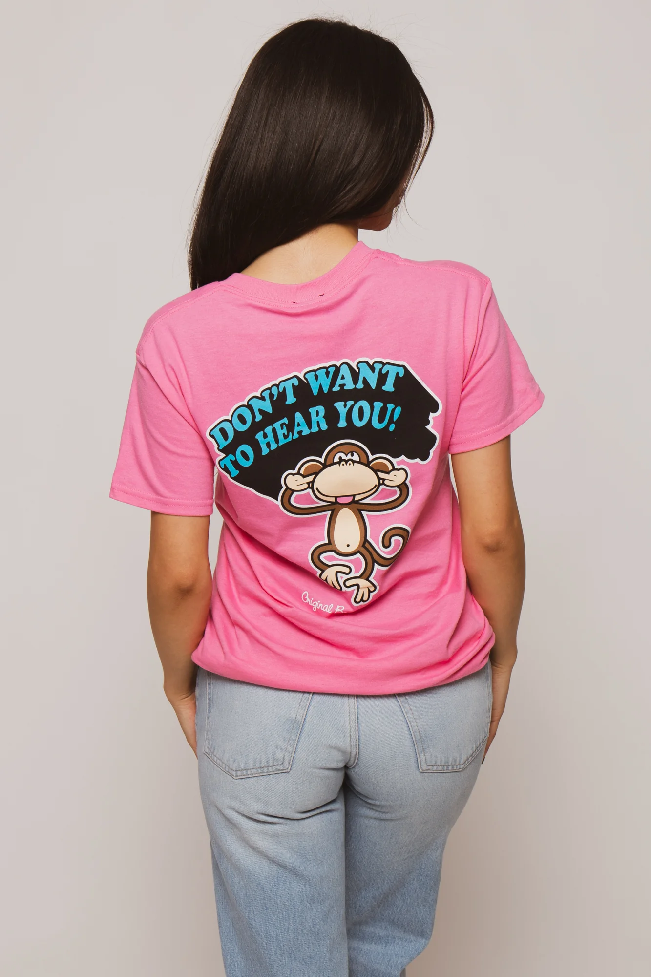 Can't Hear You - Bobby Jack Boyfriend Rhinestone T-Shirt -Pink - Image 5
