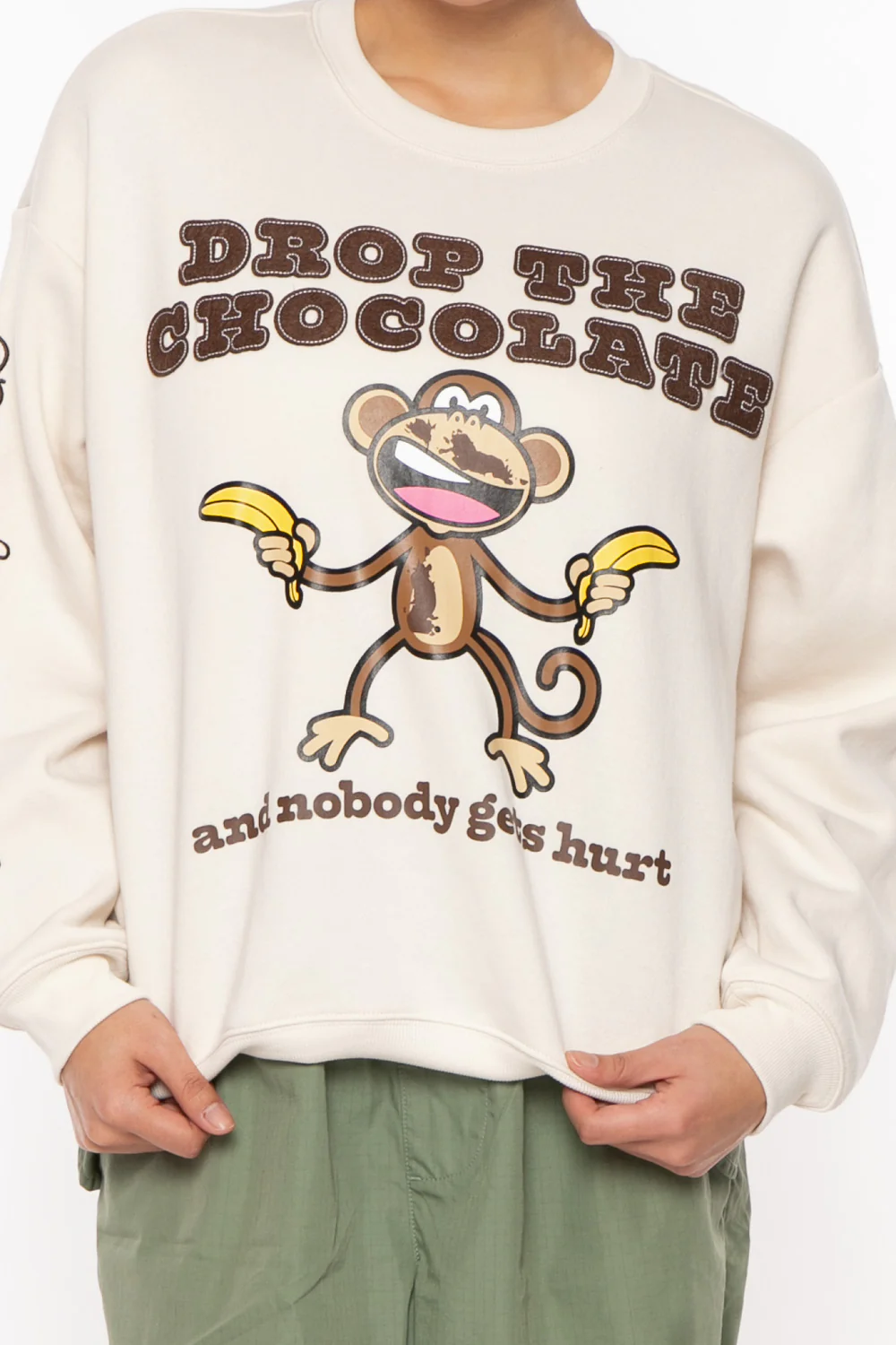 Chocolate - Bobby Jack Oversized Premium Sweatshirt - Ivory - Image 10