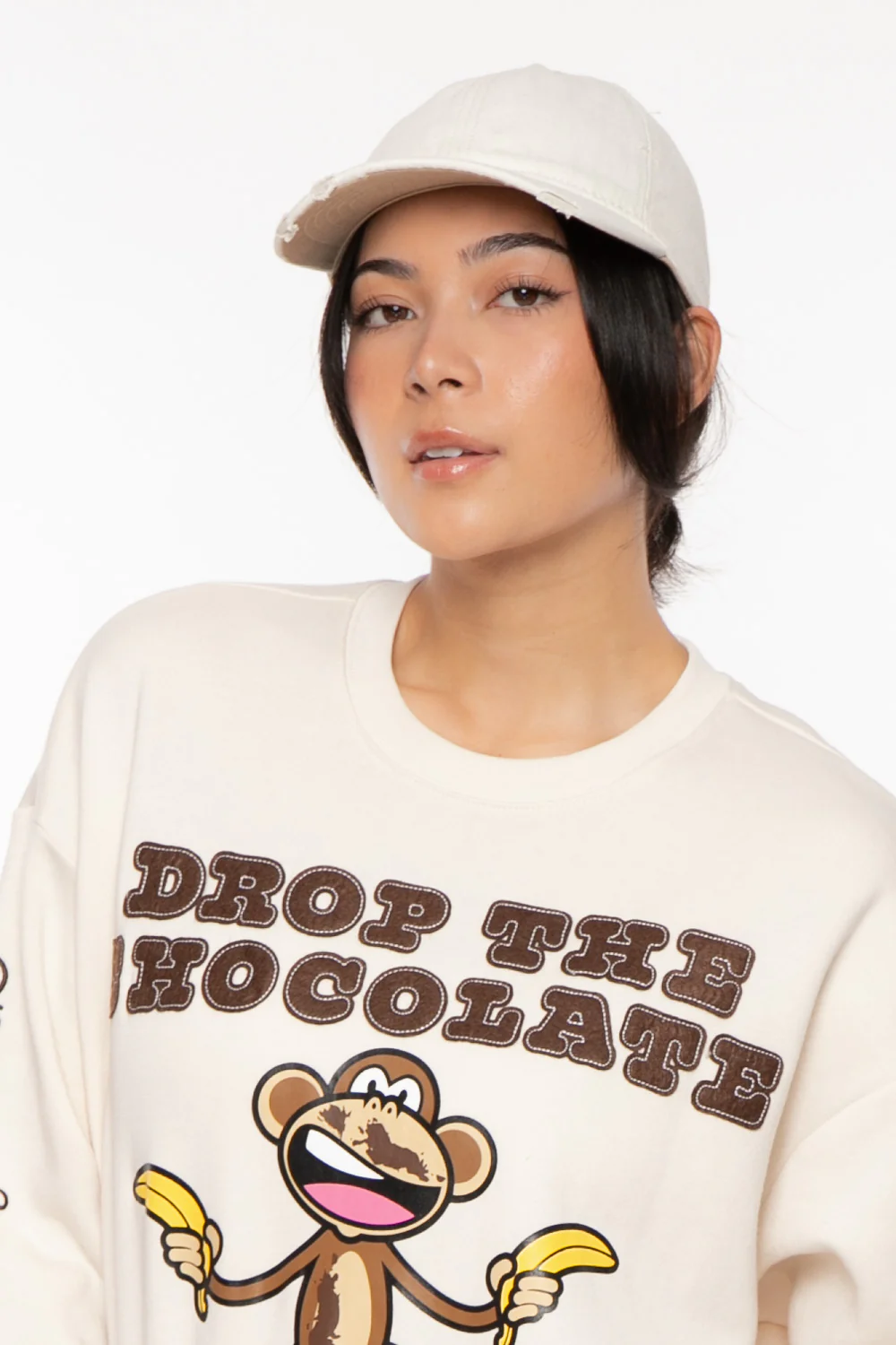 Chocolate - Bobby Jack Oversized Premium Sweatshirt - Ivory - Image 14