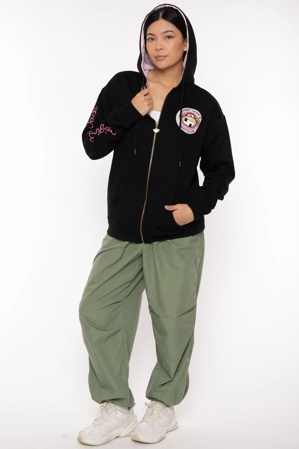 Fight Club - Bobby Jack Oversized Premium Zip Hoodie - Black - Image 13