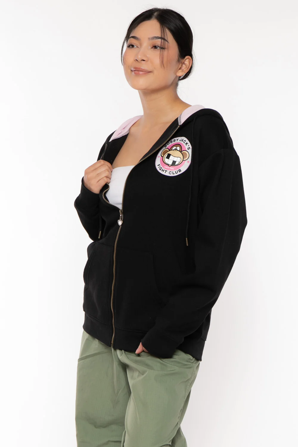 Fight Club - Bobby Jack Oversized Premium Zip Hoodie - Black - Image 14