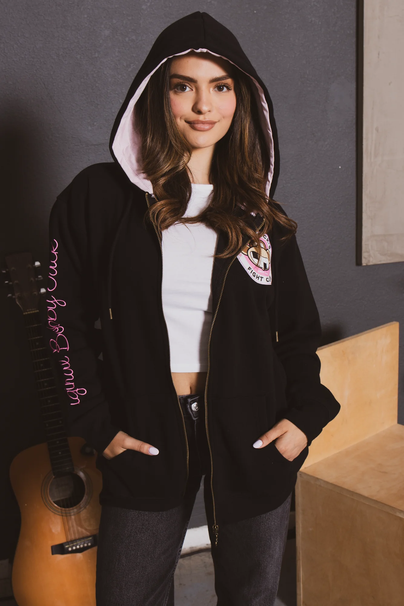 Fight Club - Bobby Jack Oversized Premium Zip Hoodie - Black - Image 2