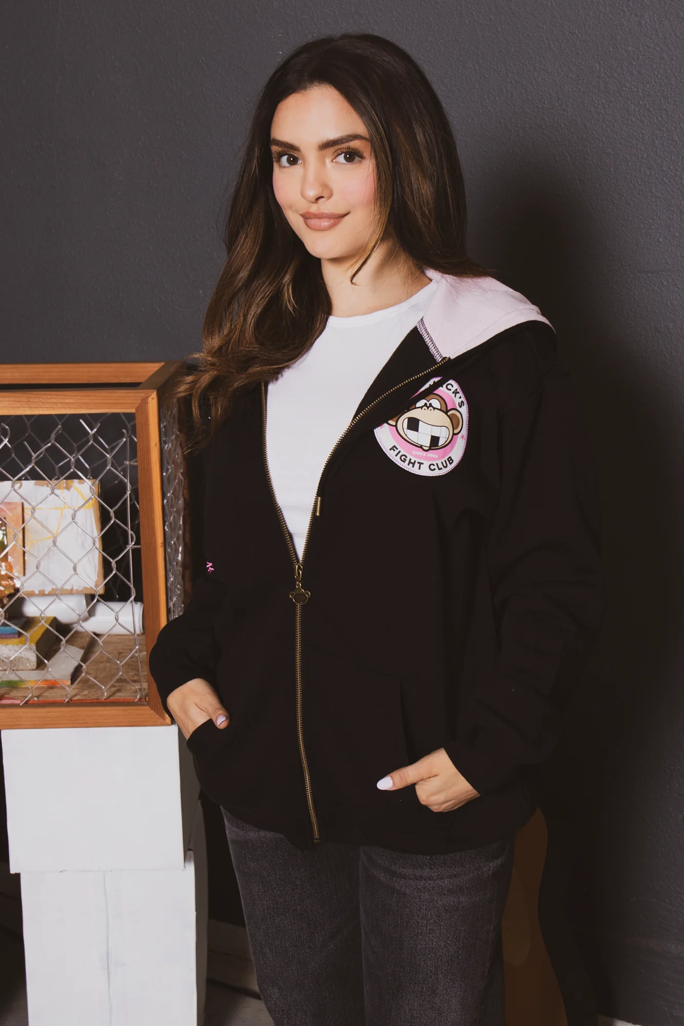 Fight Club - Bobby Jack Oversized Premium Zip Hoodie - Black - Image 3