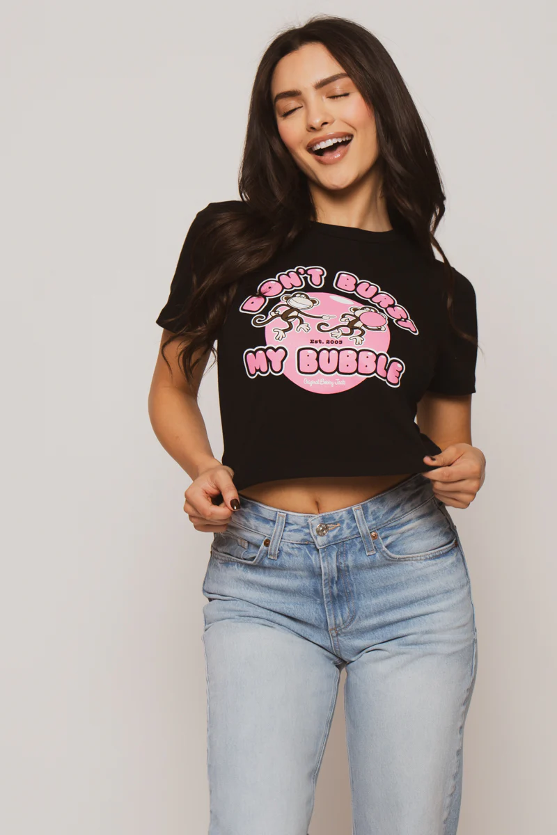 Don't Burst- Bobby Jack Baby Tee - Black - Image 5
