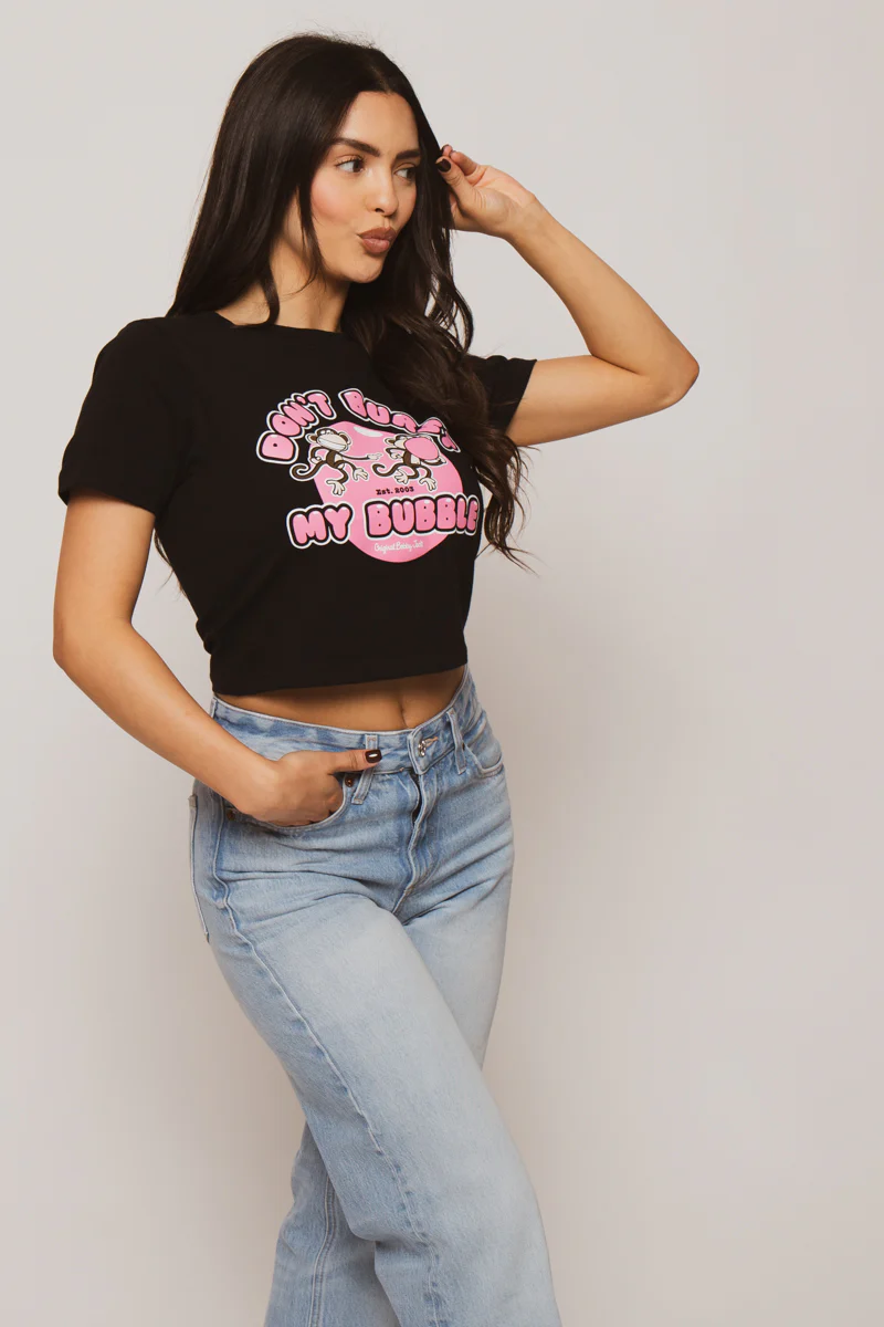 Don't Burst- Bobby Jack Baby Tee - Black - Image 7