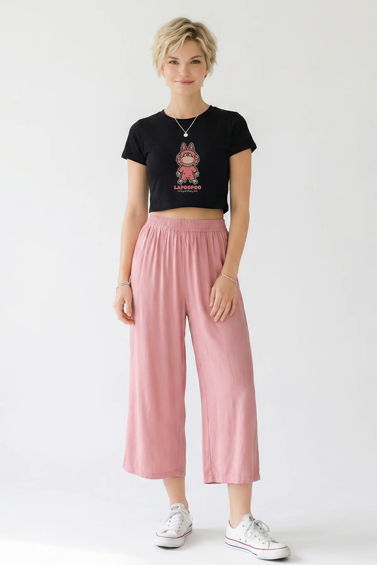 LAPOOPOO - Bobby Jack Baby Tee - Black - Image 2