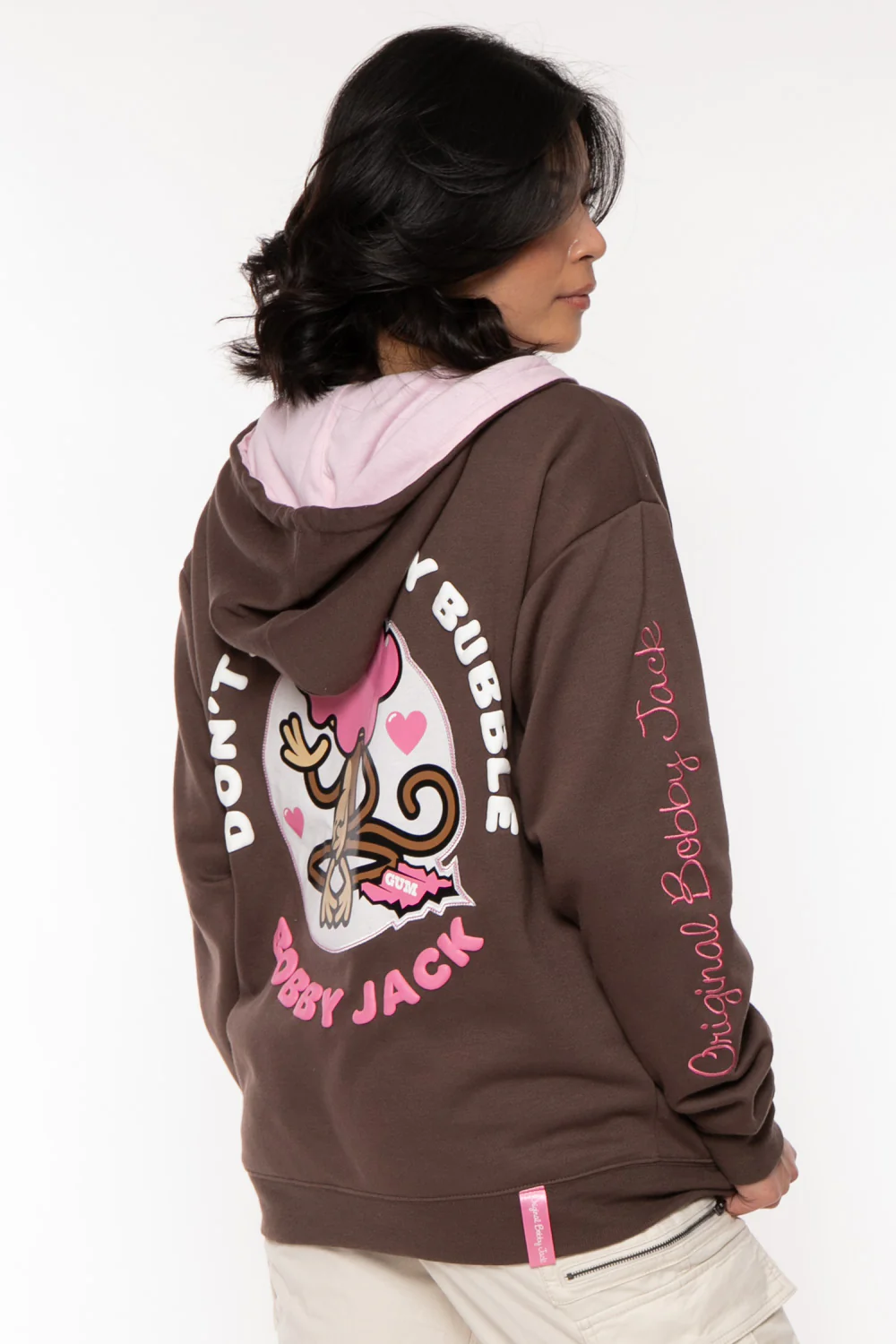 Don't Burst - Bobby Jack Oversized Premium Zip Hoodie - Brown - Image 12