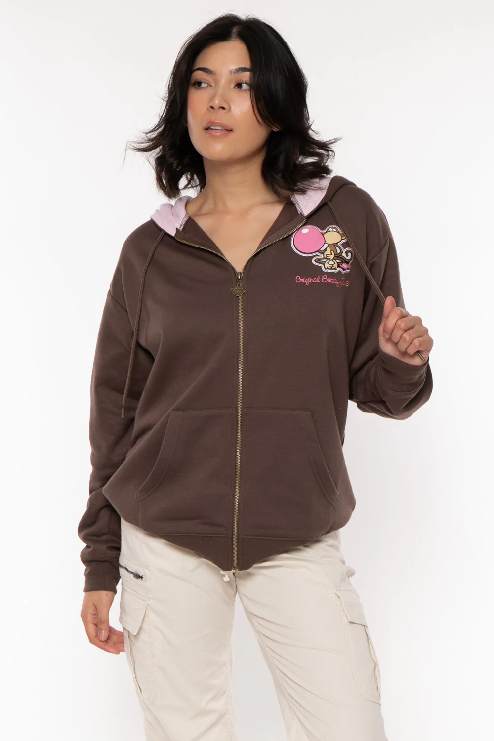 Don't Burst - Bobby Jack Oversized Premium Zip Hoodie - Brown - Image 8