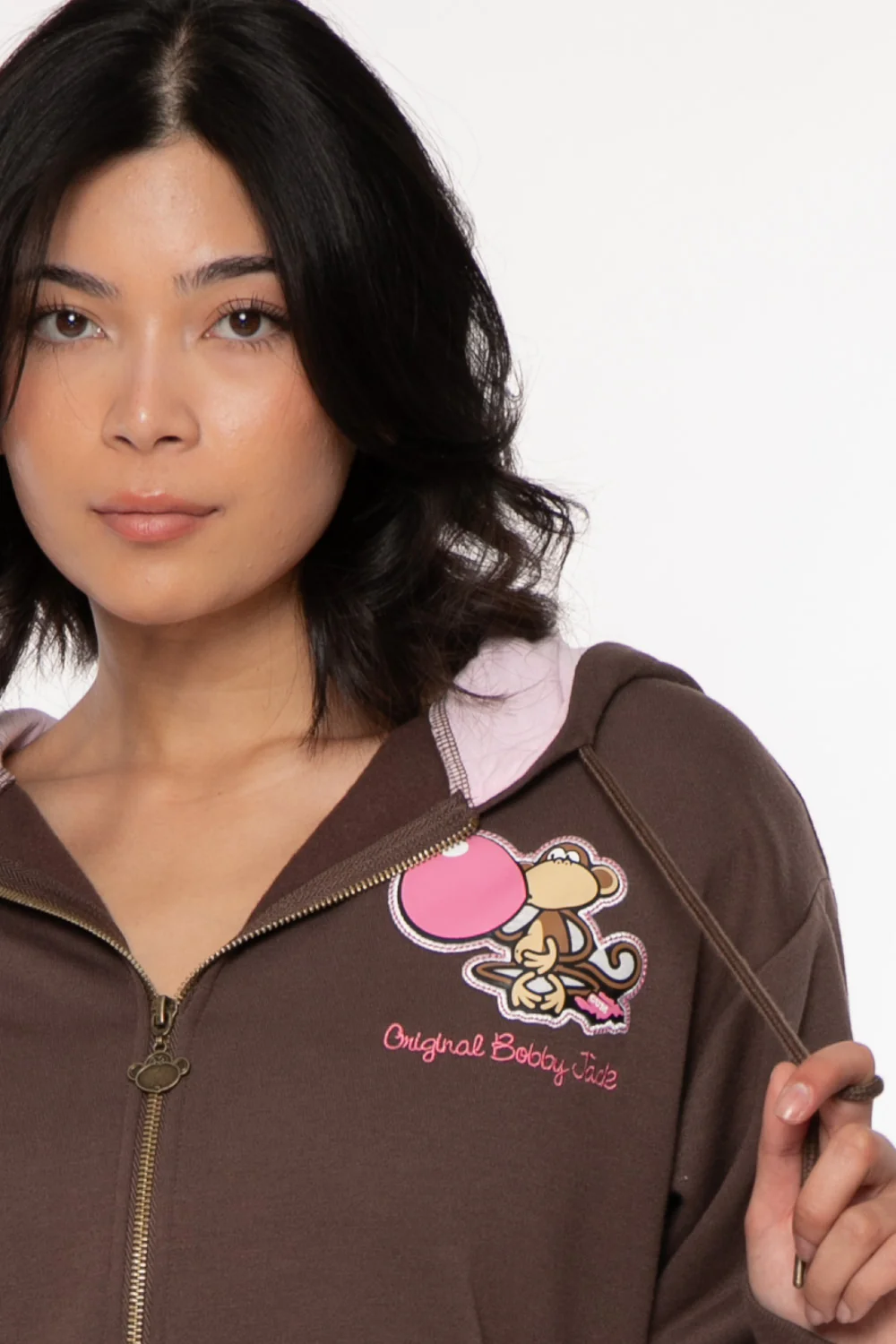 Don't Burst - Bobby Jack Oversized Premium Zip Hoodie - Brown - Image 9