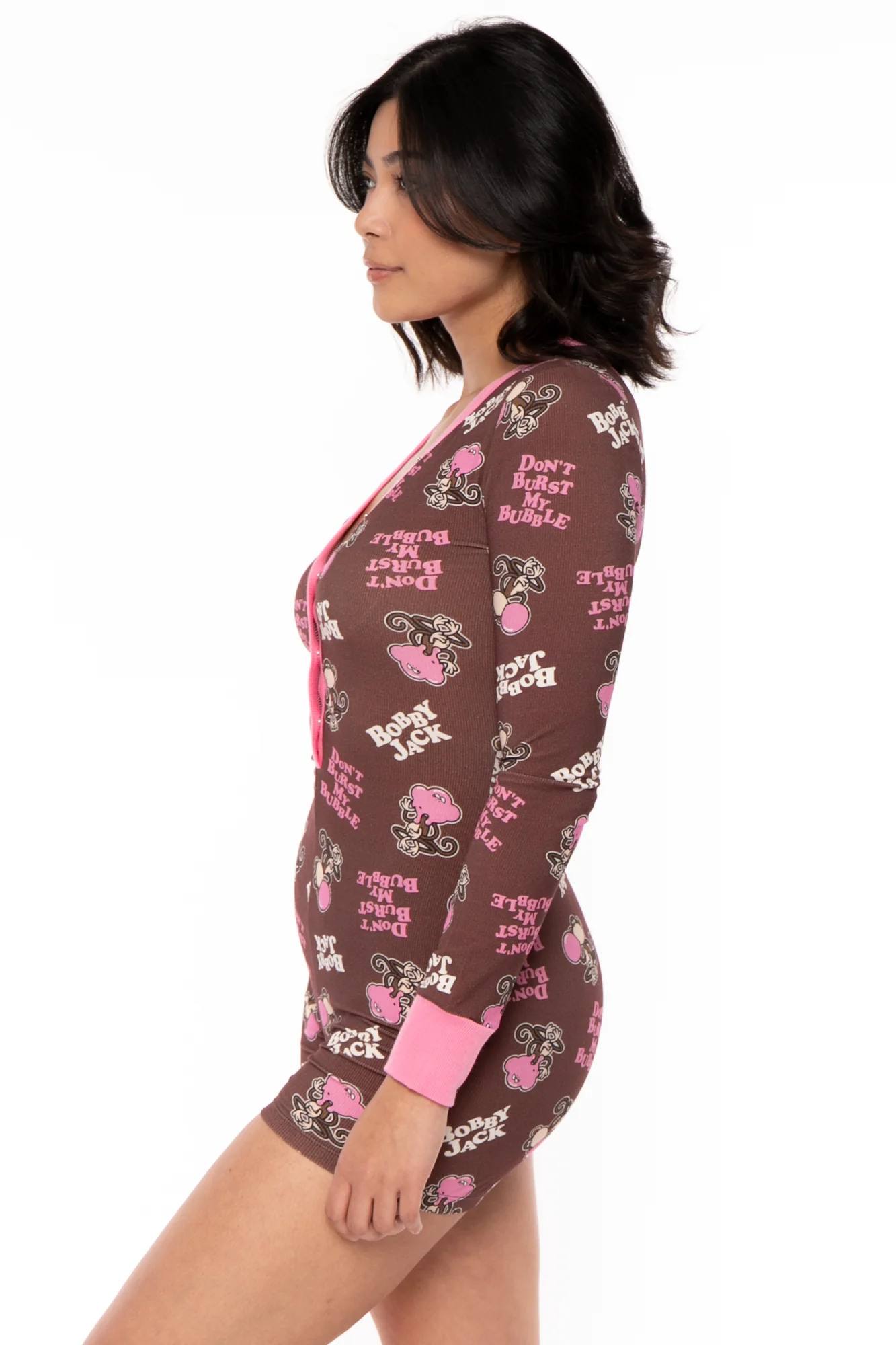 Don't Burst My Bubble - Bobby Jack Pajama Onesie - Brown - Image 6