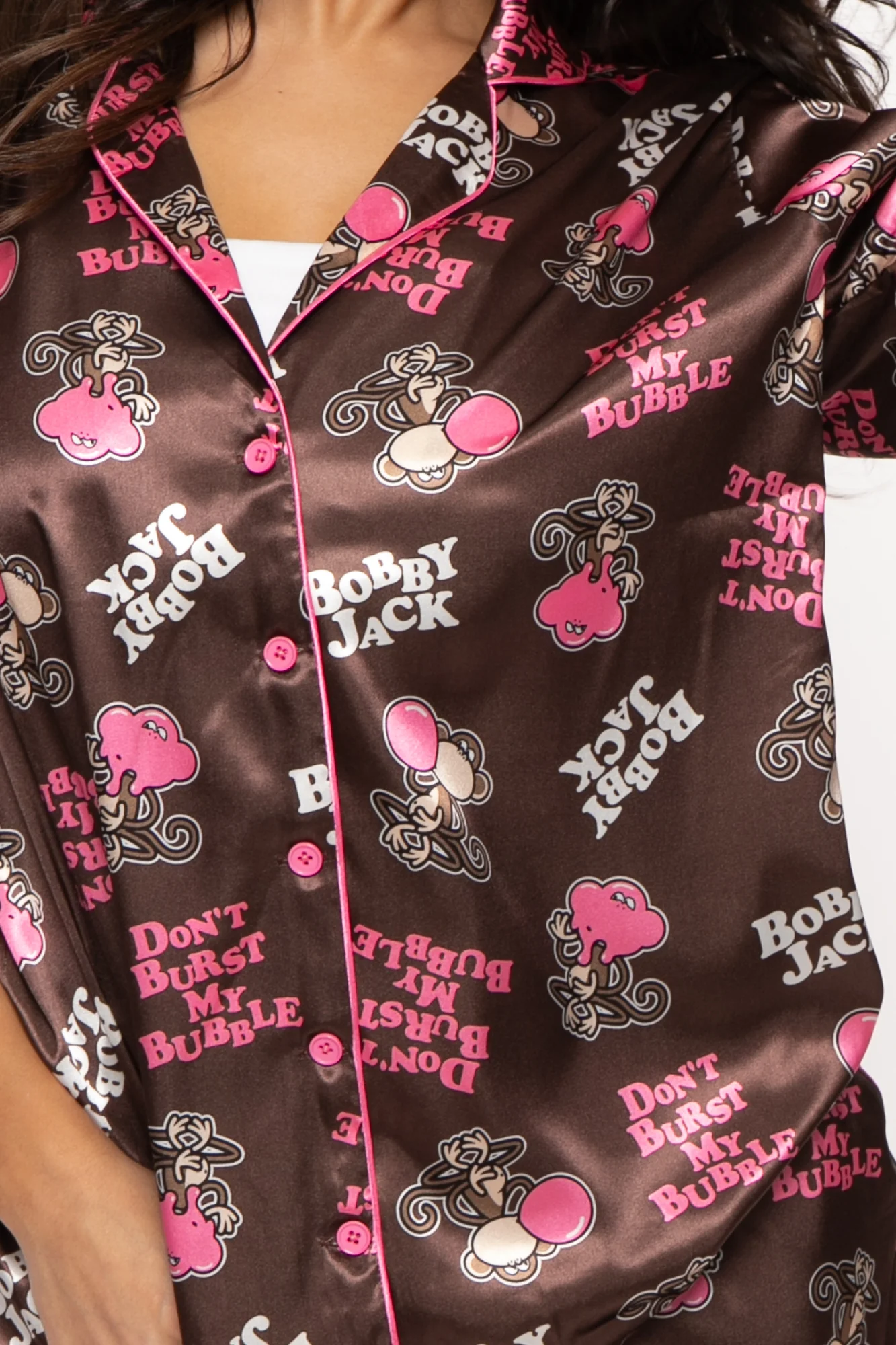 Don't Burst My Bubble - Bobby Jack Pajama Set - Brown - Image 7