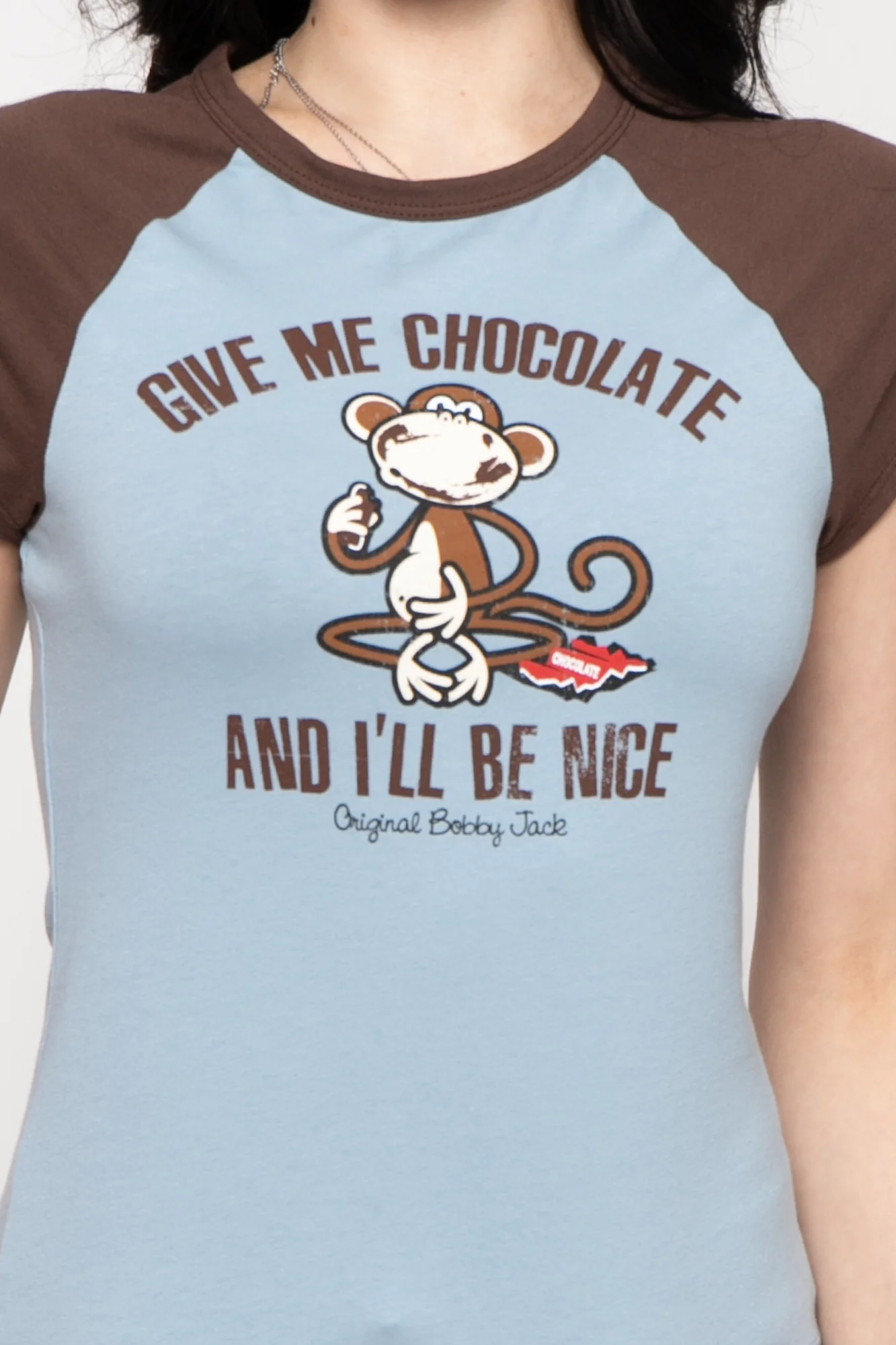 Give Me Chocolate - Bobby Jack Raglan Top - Blue - Image 4