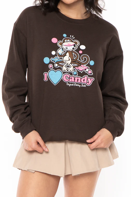 I Love Candy - Bobby Jack Crew Sweatshirt - Brown - Image 5