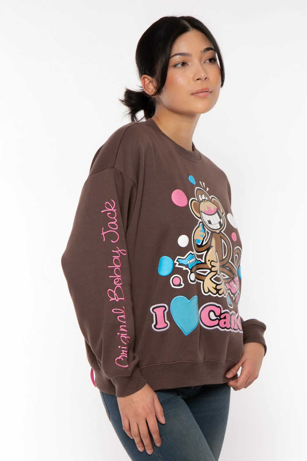 I Love Candy - Bobby Jack Oversized Premium Sweatshirt - Brown - Image 10