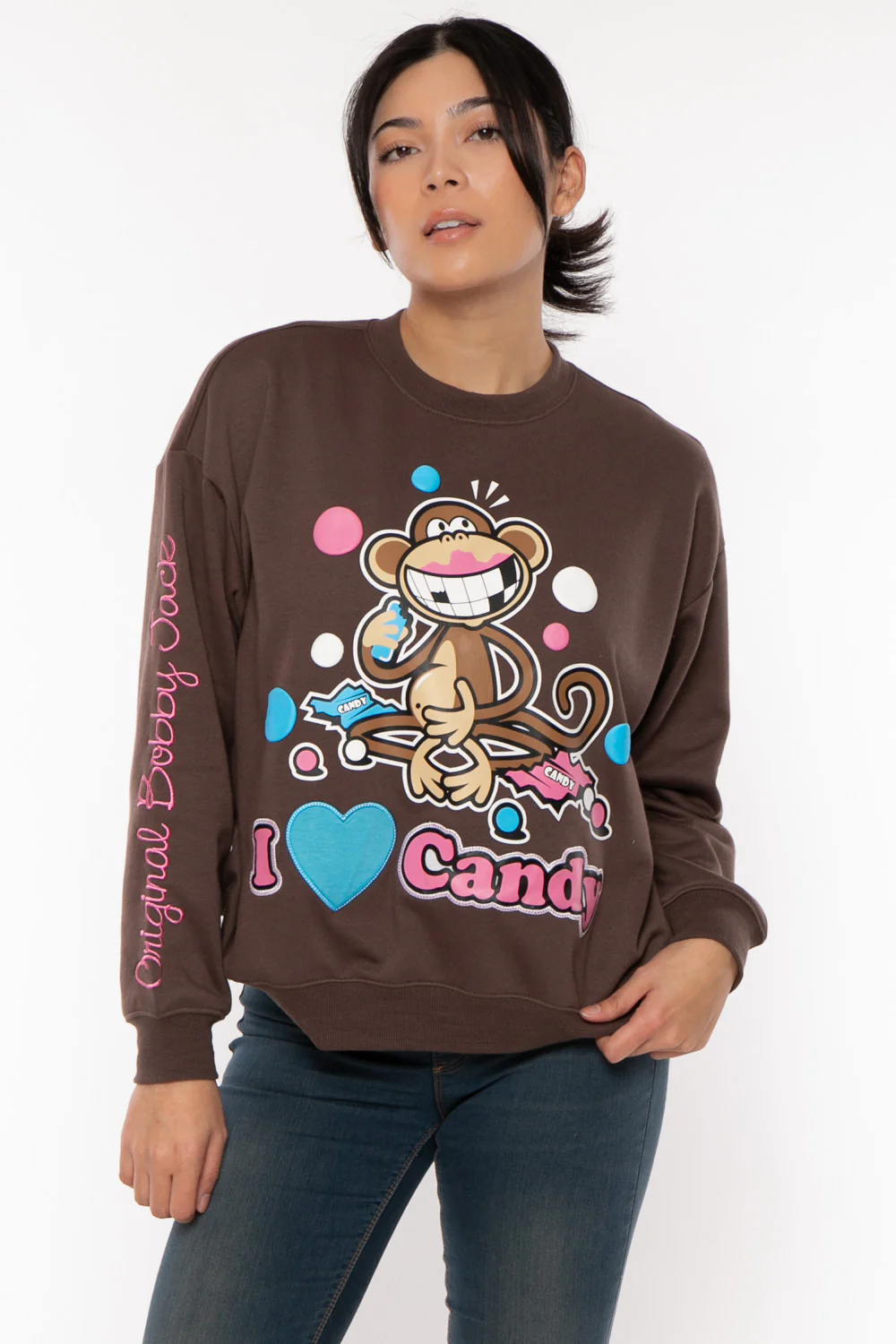 I Love Candy - Bobby Jack Oversized Premium Sweatshirt - Brown - Image 6