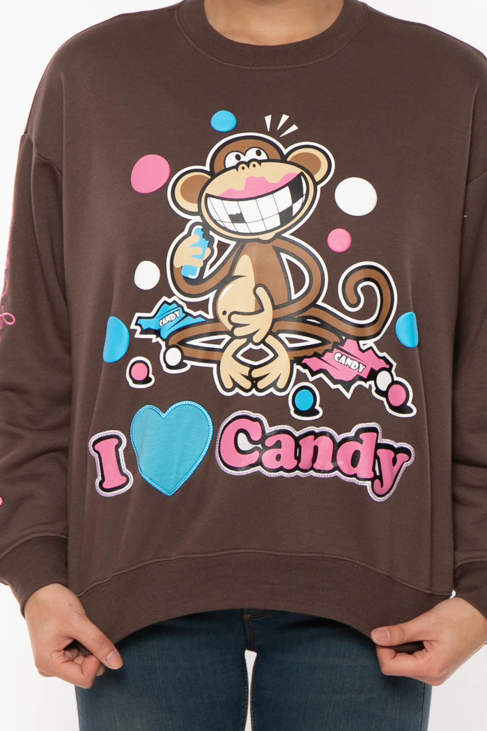I Love Candy - Bobby Jack Oversized Premium Sweatshirt - Brown - Image 7