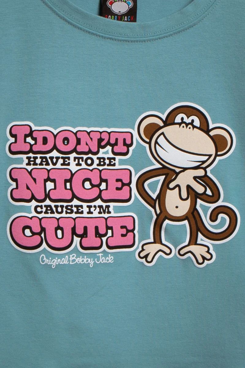 I'm Cute- Bobby Jack Baby Tee - Teal - Image 7