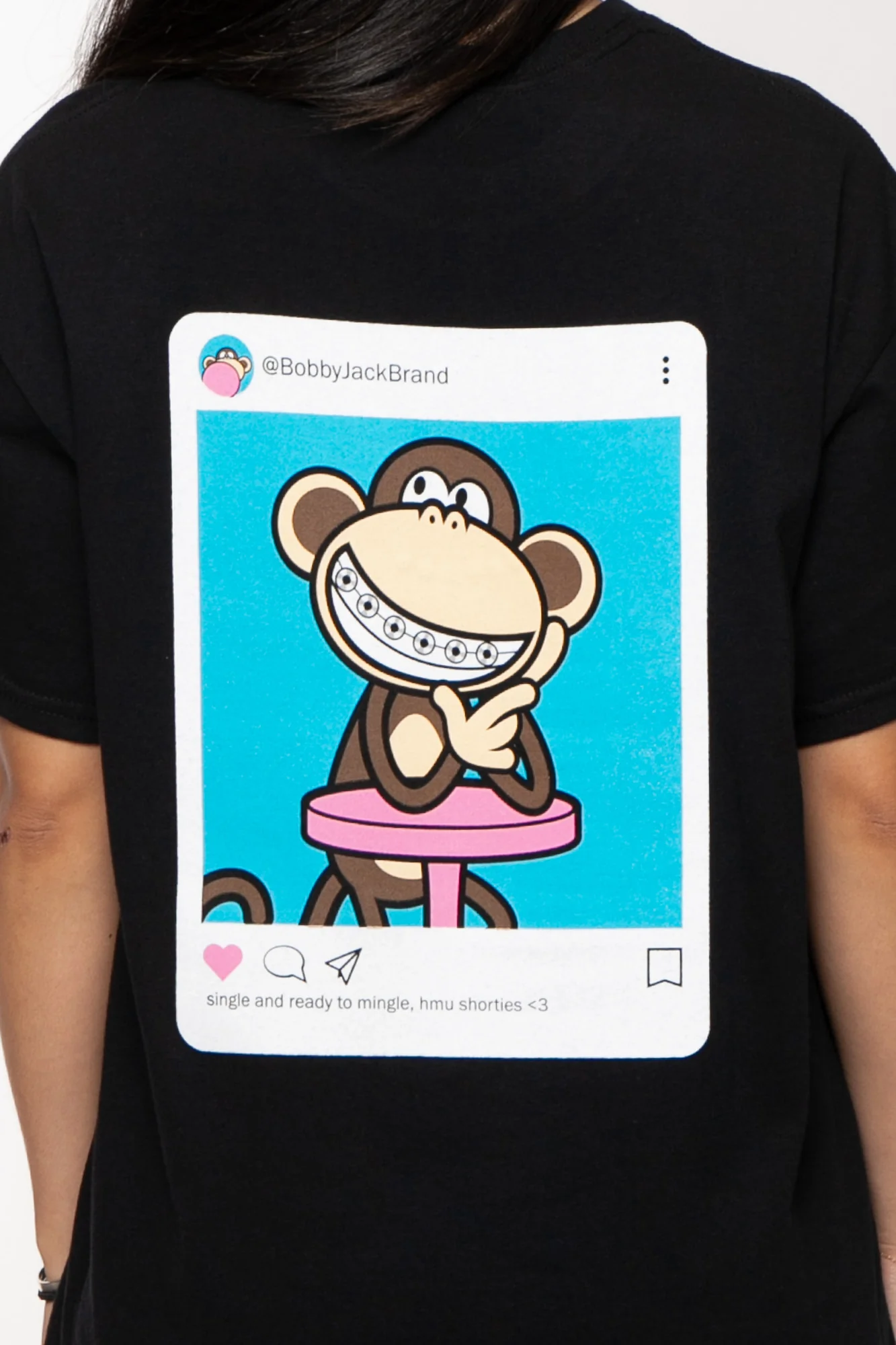 Instagram - Bobby Jack Boyfriend Rhinestone T-Shirt -Black - Image 8