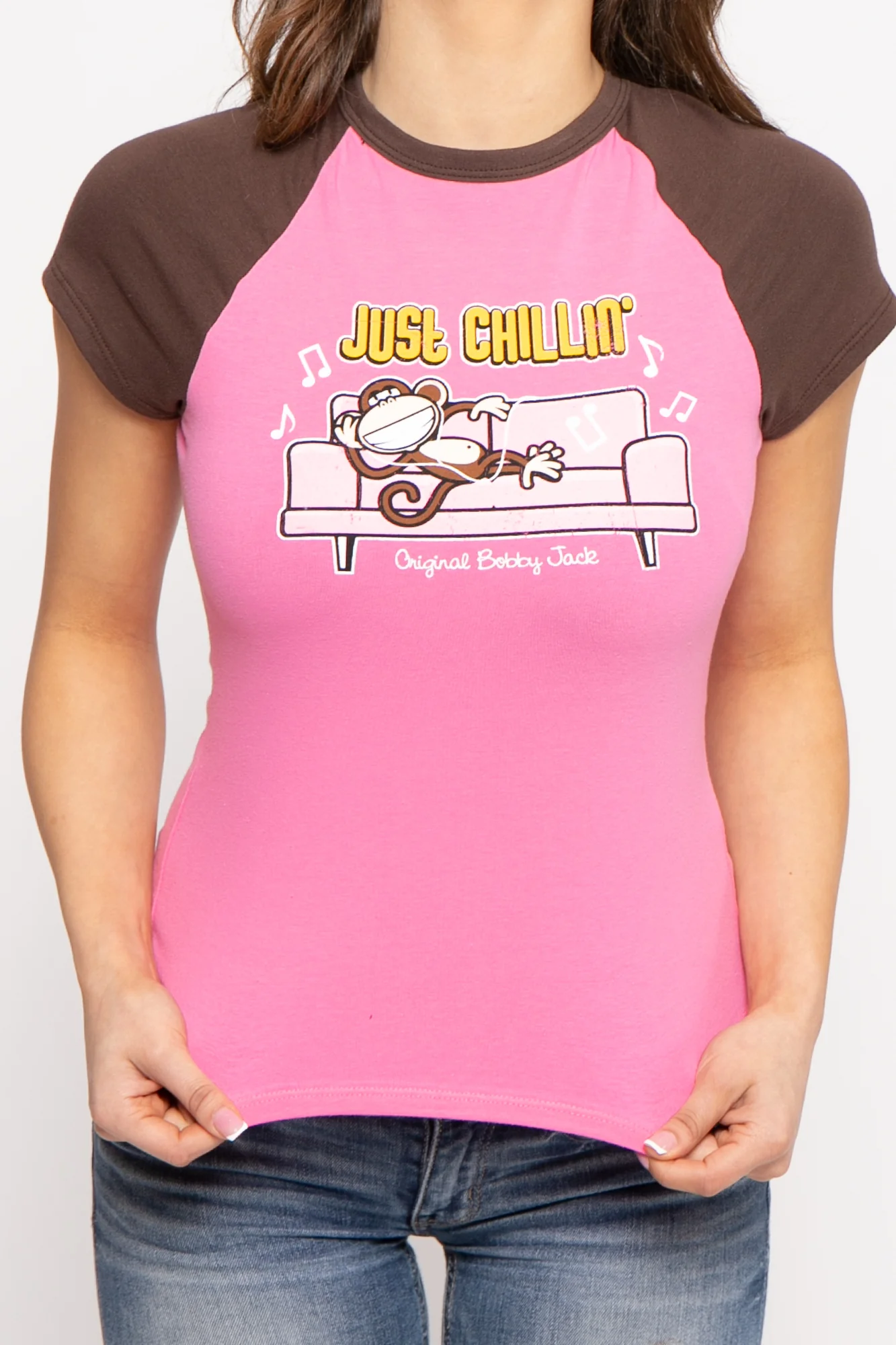 Just Chillin - Bobby Jack Raglan Top - Hot Pink - Image 5