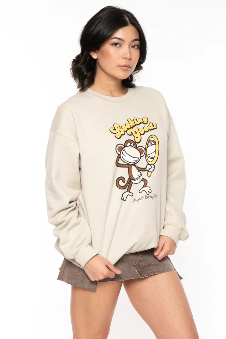 Looking Good - Bobby Jack Crew Sweatshirt - Sand - Image 4