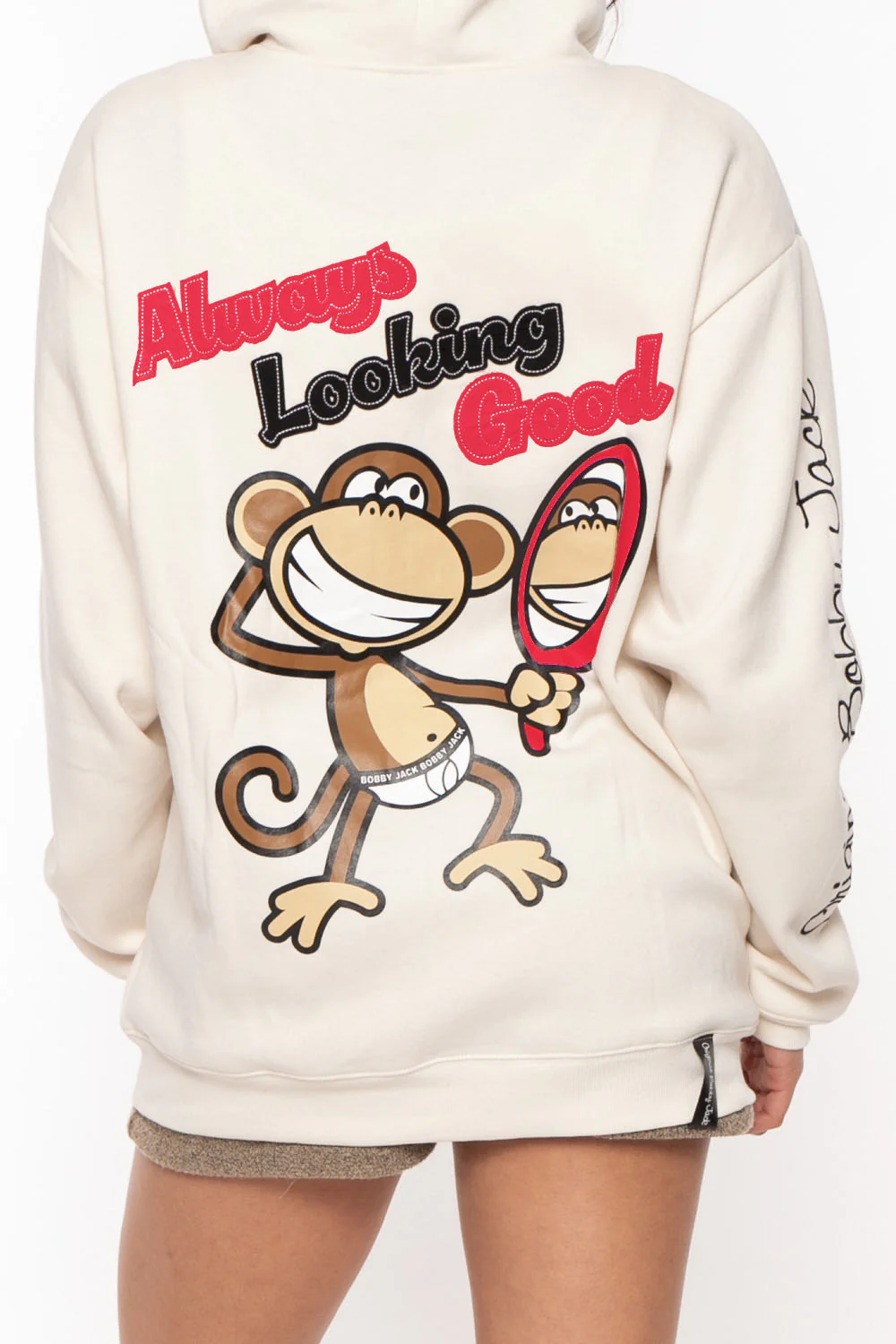 Looking Good - Bobby Jack Oversized Premium Zip Hoodie - Ivory - Image 3