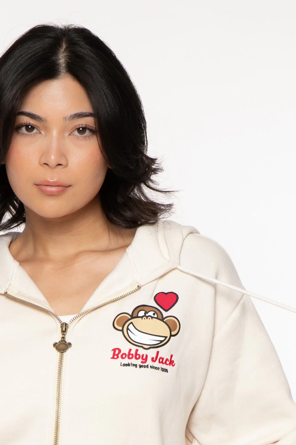 Looking Good - Bobby Jack Oversized Premium Zip Hoodie - Ivory - Image 4