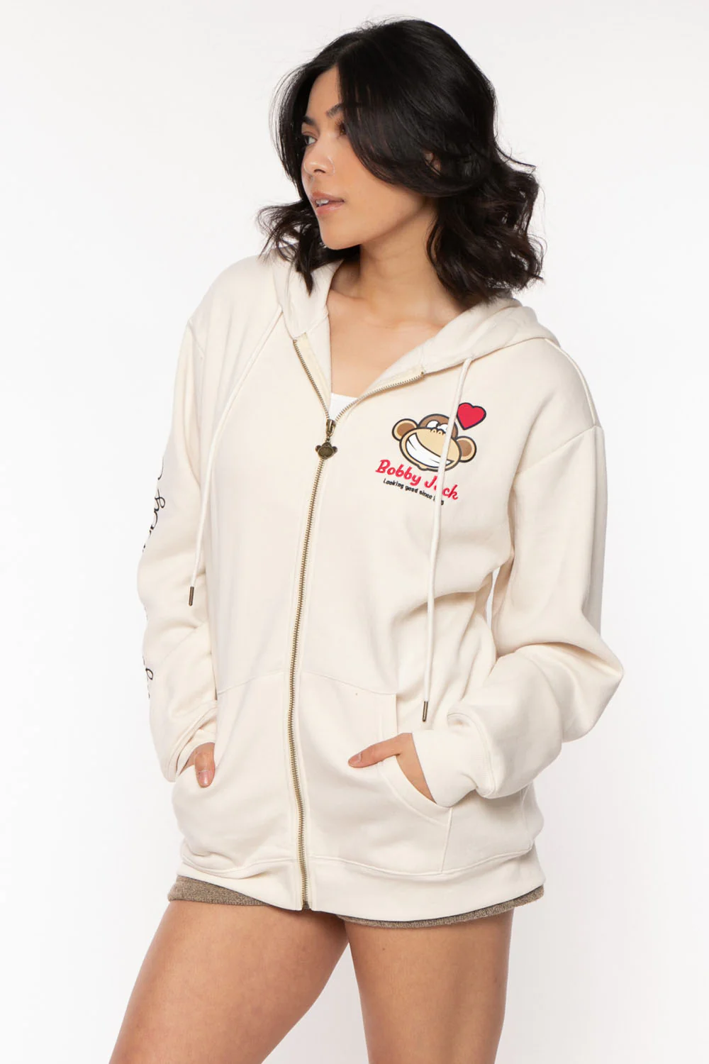 Looking Good - Bobby Jack Oversized Premium Zip Hoodie - Ivory - Image 7