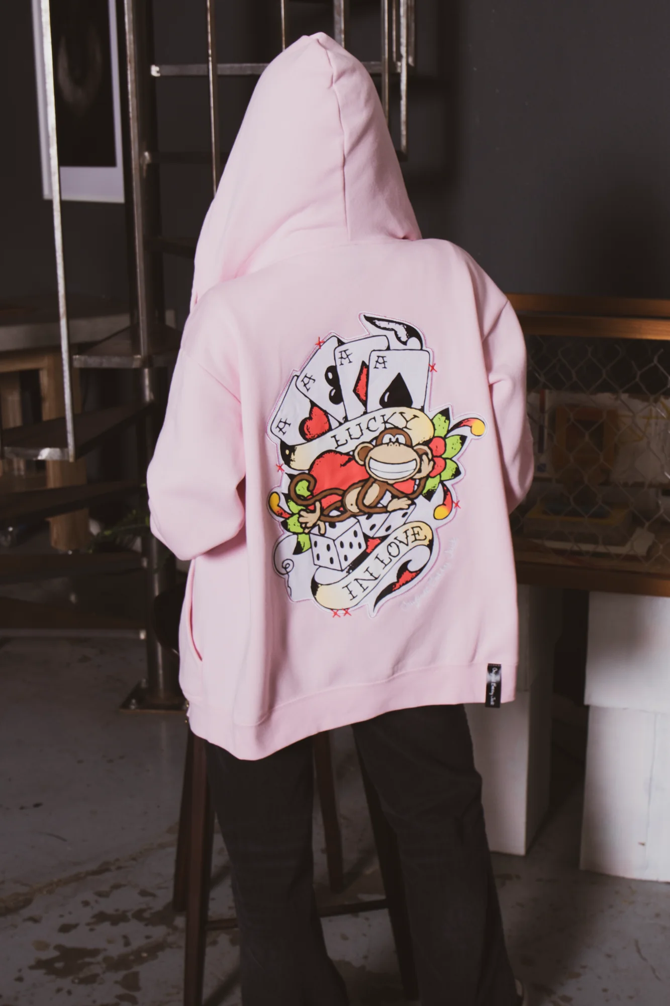 Lucky - Bobby Jack Oversized Premium Zip Hoodie - Pink - Image 5